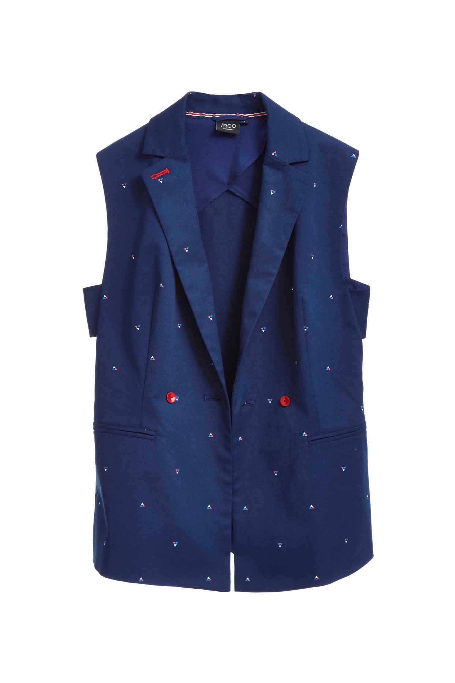 Lapel geometric fashion vest,vest