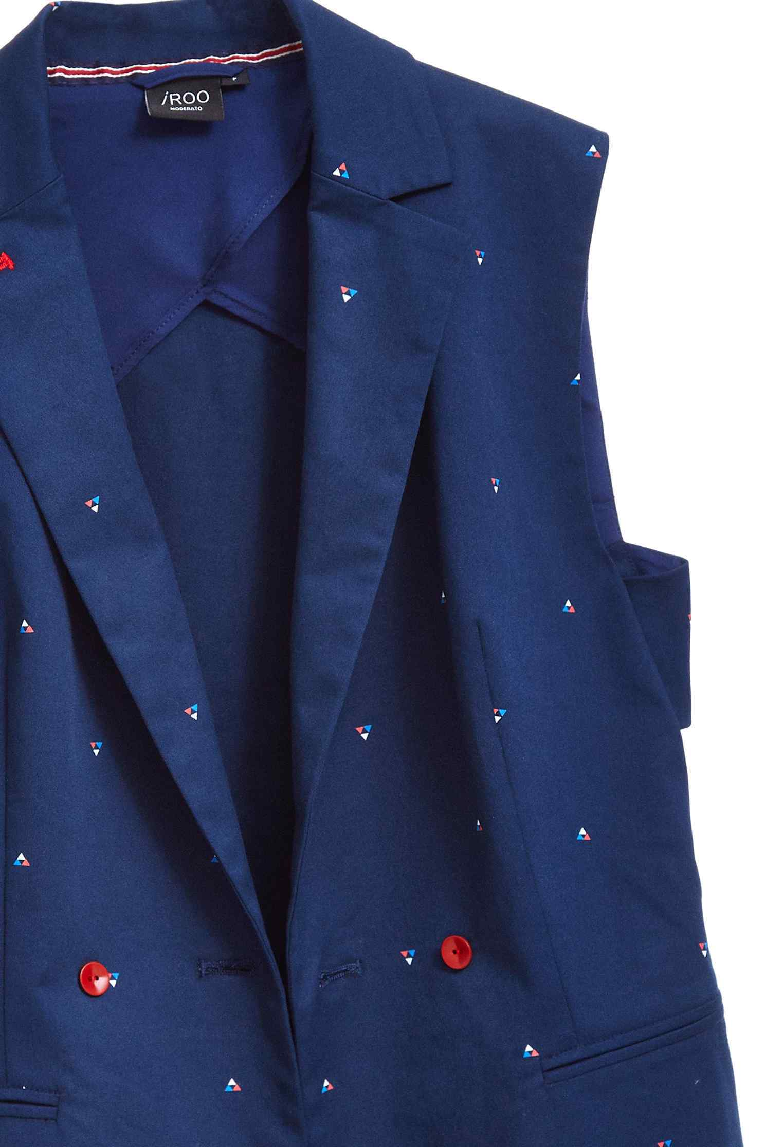 Lapel geometric fashion vest,vest