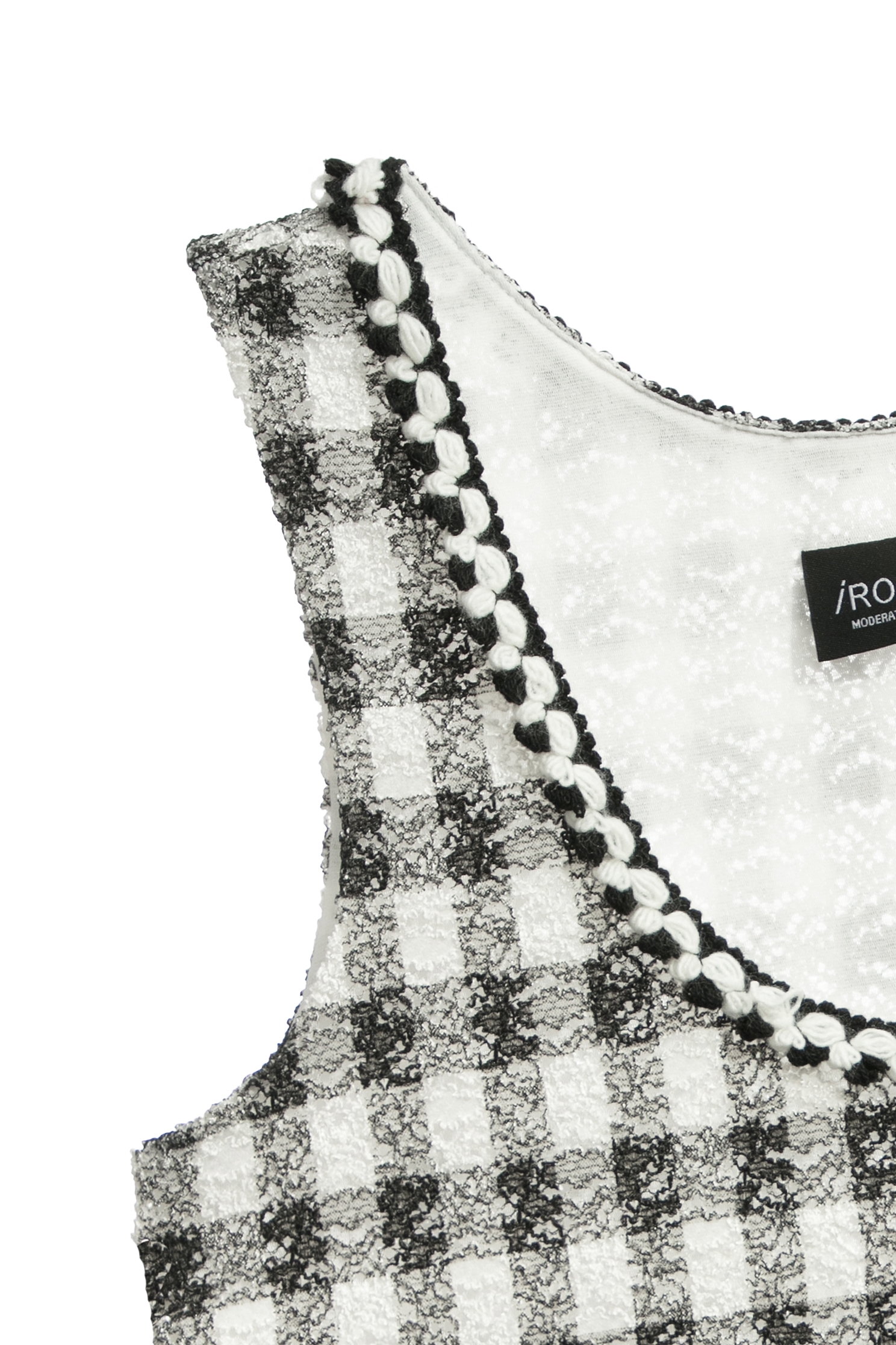 蕾絲印格紋背心蕾絲印格紋背心,一般背心,一般背心馬甲,上衣,小香風,春夏穿搭,格紋,背心,蕾絲