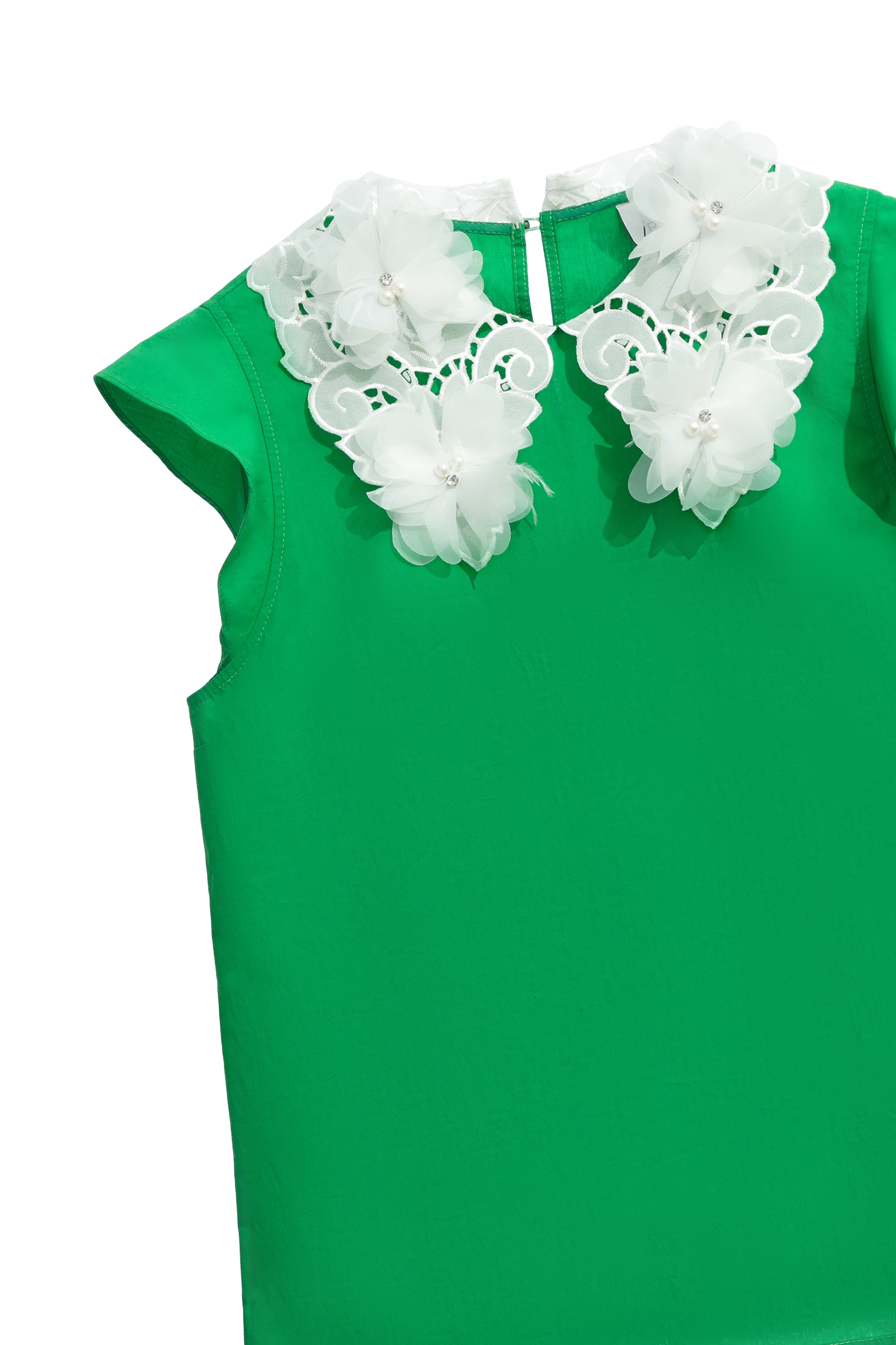 耀光綠蕾絲領片上衣耀光綠蕾絲領片上衣,V領背心,一般背心,一般背心馬甲,上衣,刺繡,春夏穿搭,約會特輯,背心,荷葉,蕾絲