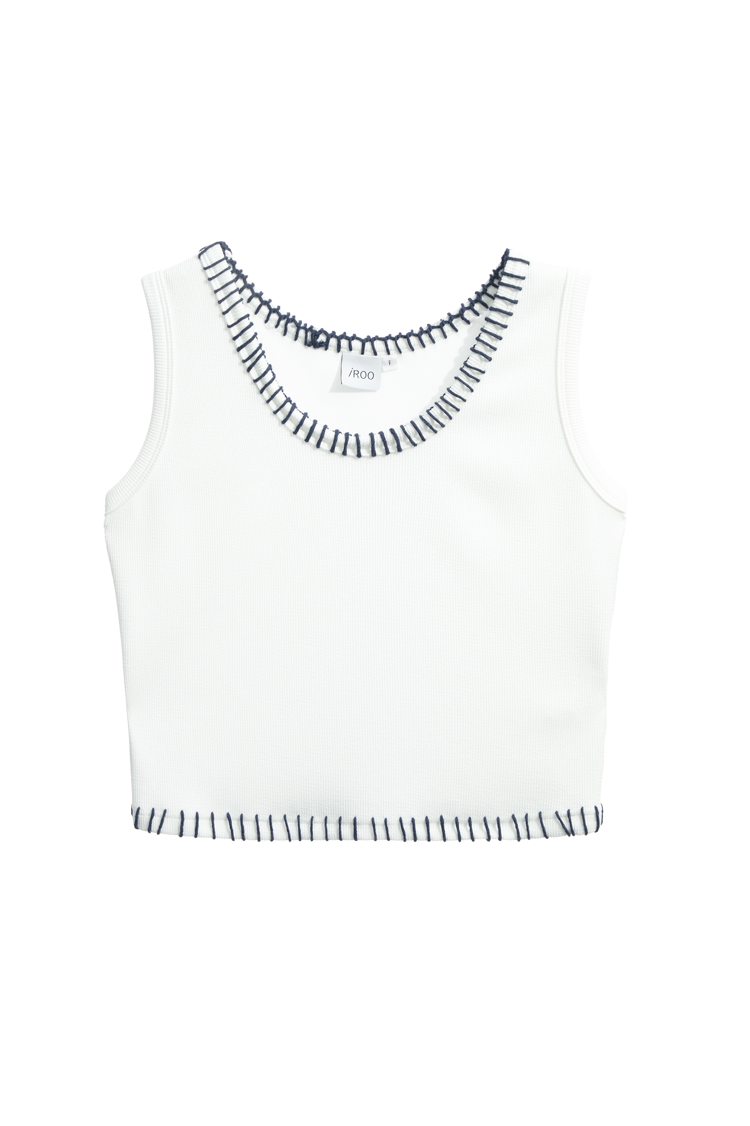 手工跳色刺繡背心手工跳色刺繡背心,一般背心,一般背心馬甲,上衣,人氣商品,刺繡,春夏穿搭,條紋,白色背心,約會特輯,背心