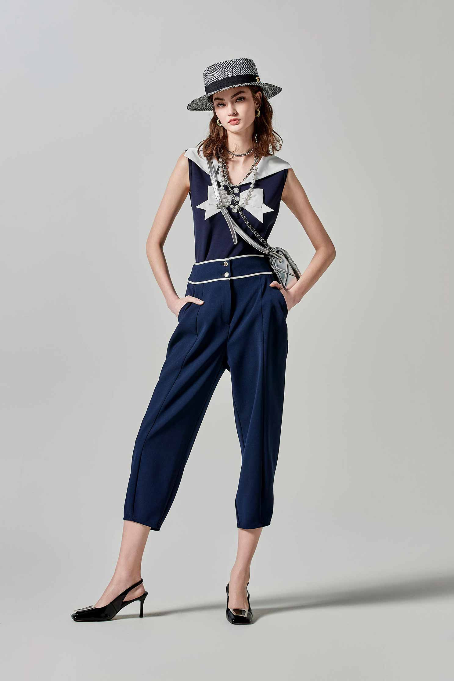 渡假水手風單品上衣渡假水手風單品上衣,一般背心,一般背心馬甲,上衣,春夏穿搭,背心,蝴蝶結