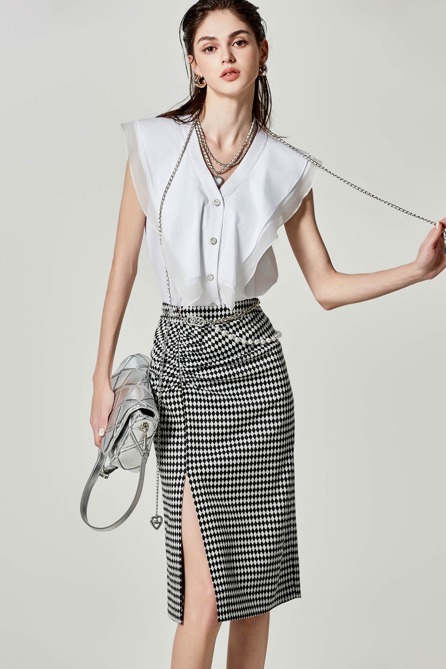 波浪水手領單品上衣波浪水手領單品上衣,一般背心,一般背心馬甲,上衣,春夏穿搭,白色背心,約會特輯,背心,荷葉