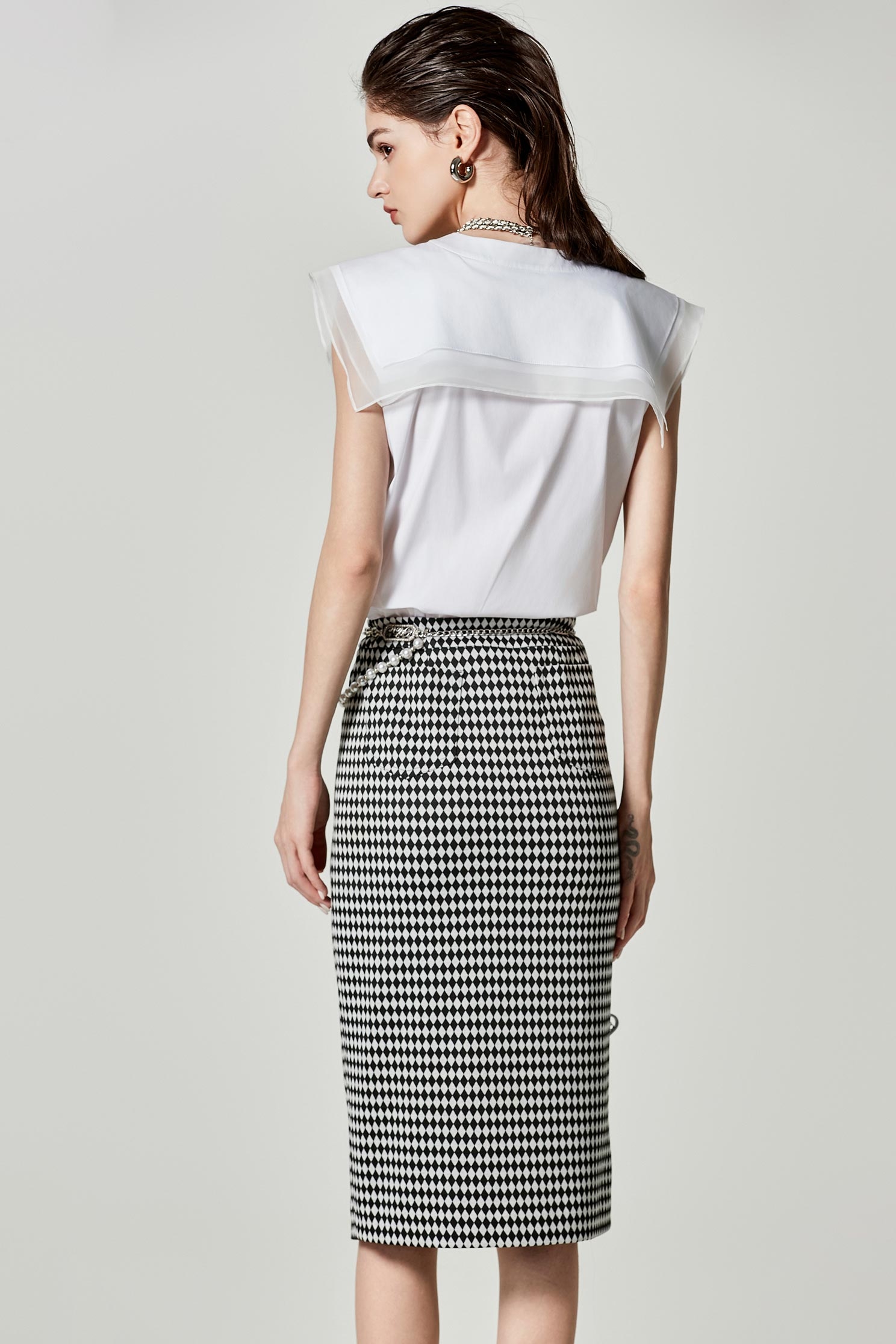 波浪水手領單品上衣波浪水手領單品上衣,一般背心,一般背心馬甲,上衣,春夏穿搭,白色背心,約會特輯,背心,荷葉