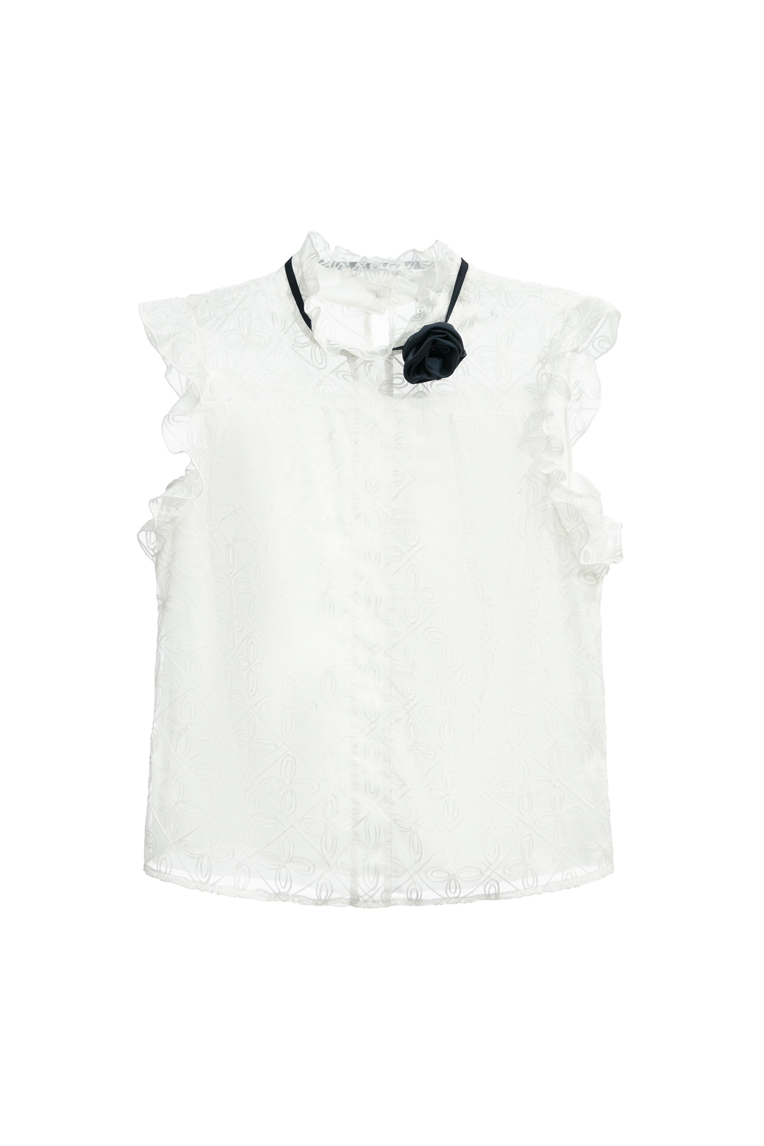 窗花圖紋刺繡單品上衣窗花圖紋刺繡單品上衣,一般背心,一般背心馬甲,上衣,刺繡,春夏穿搭,白色背心,約會特輯,背心,荷葉