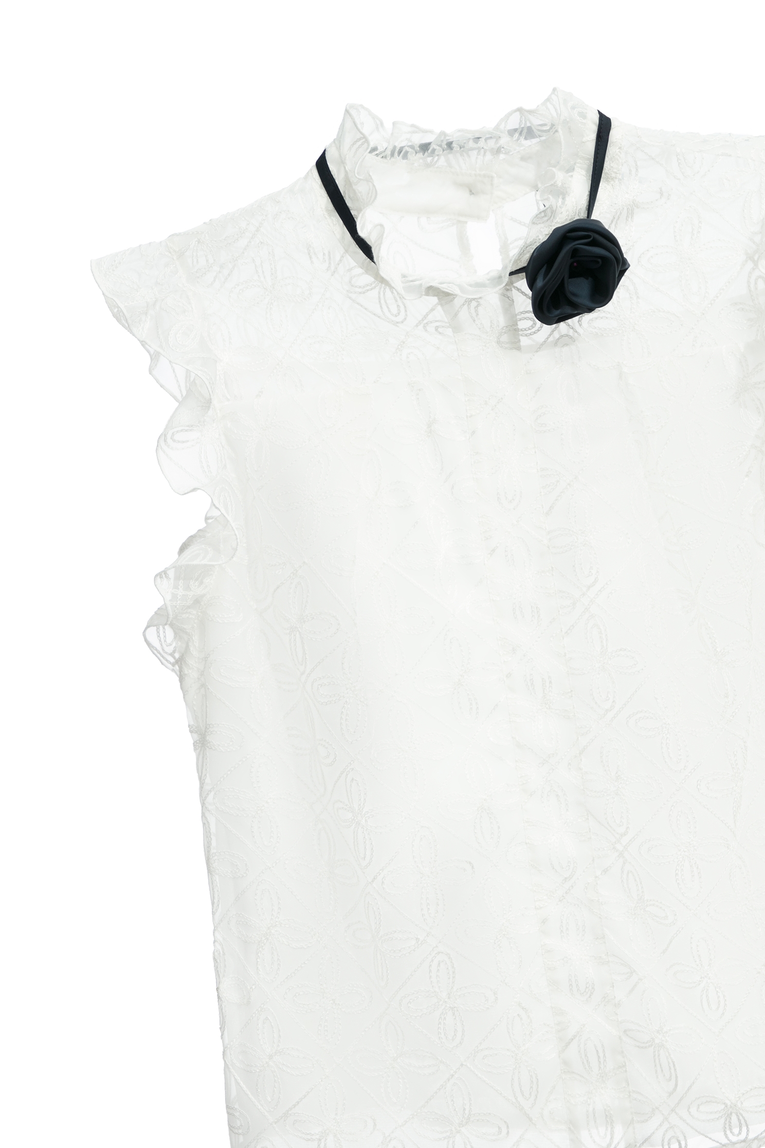 窗花圖紋刺繡單品上衣窗花圖紋刺繡單品上衣,一般背心,一般背心馬甲,上衣,刺繡,春夏穿搭,白色背心,約會特輯,背心,荷葉