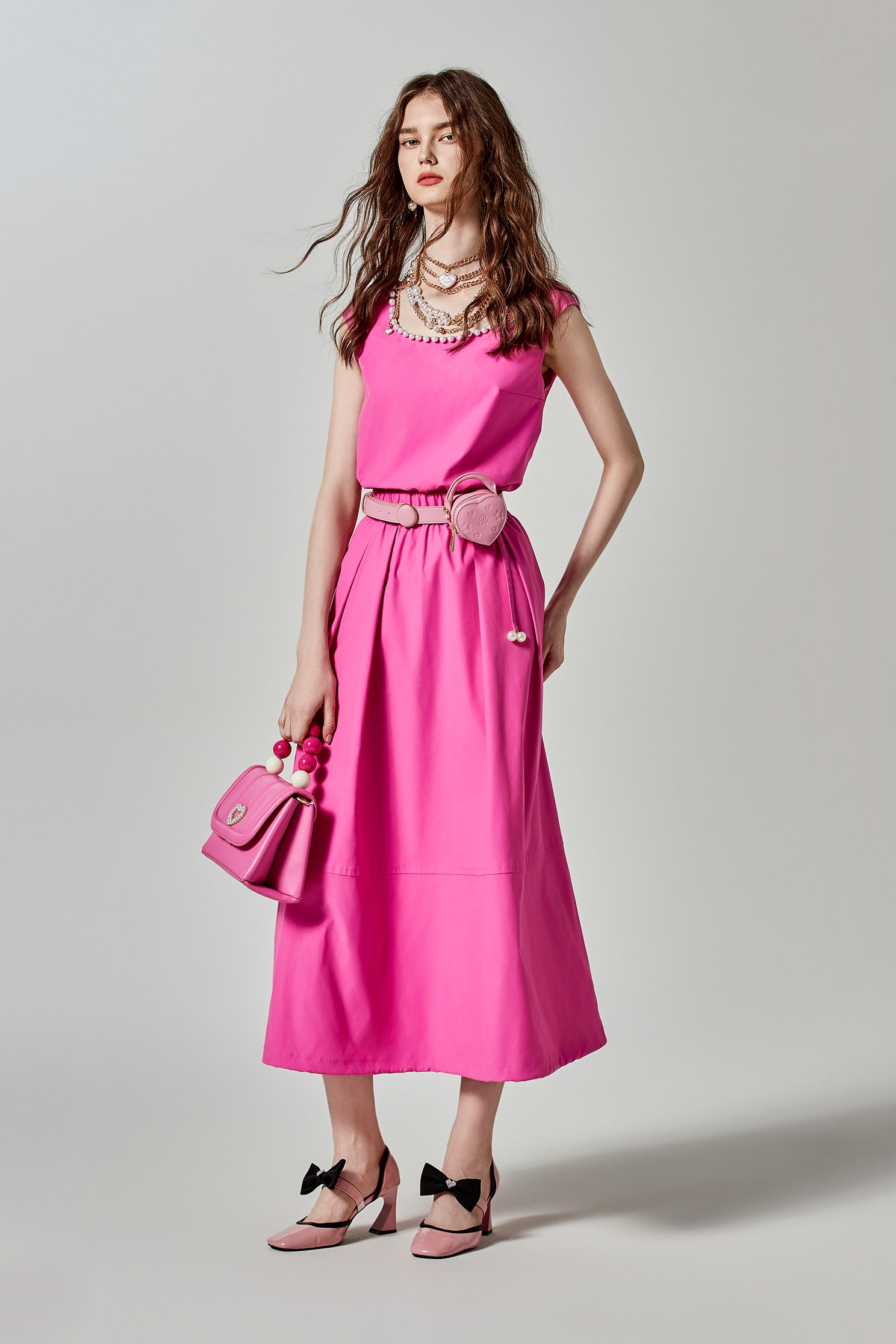 珠鷺粉摺飾禮服式上衣珠鷺粉摺飾禮服式上衣,一般背心,一般背心馬甲,上衣,春夏穿搭,珍珠,背心,蝴蝶結