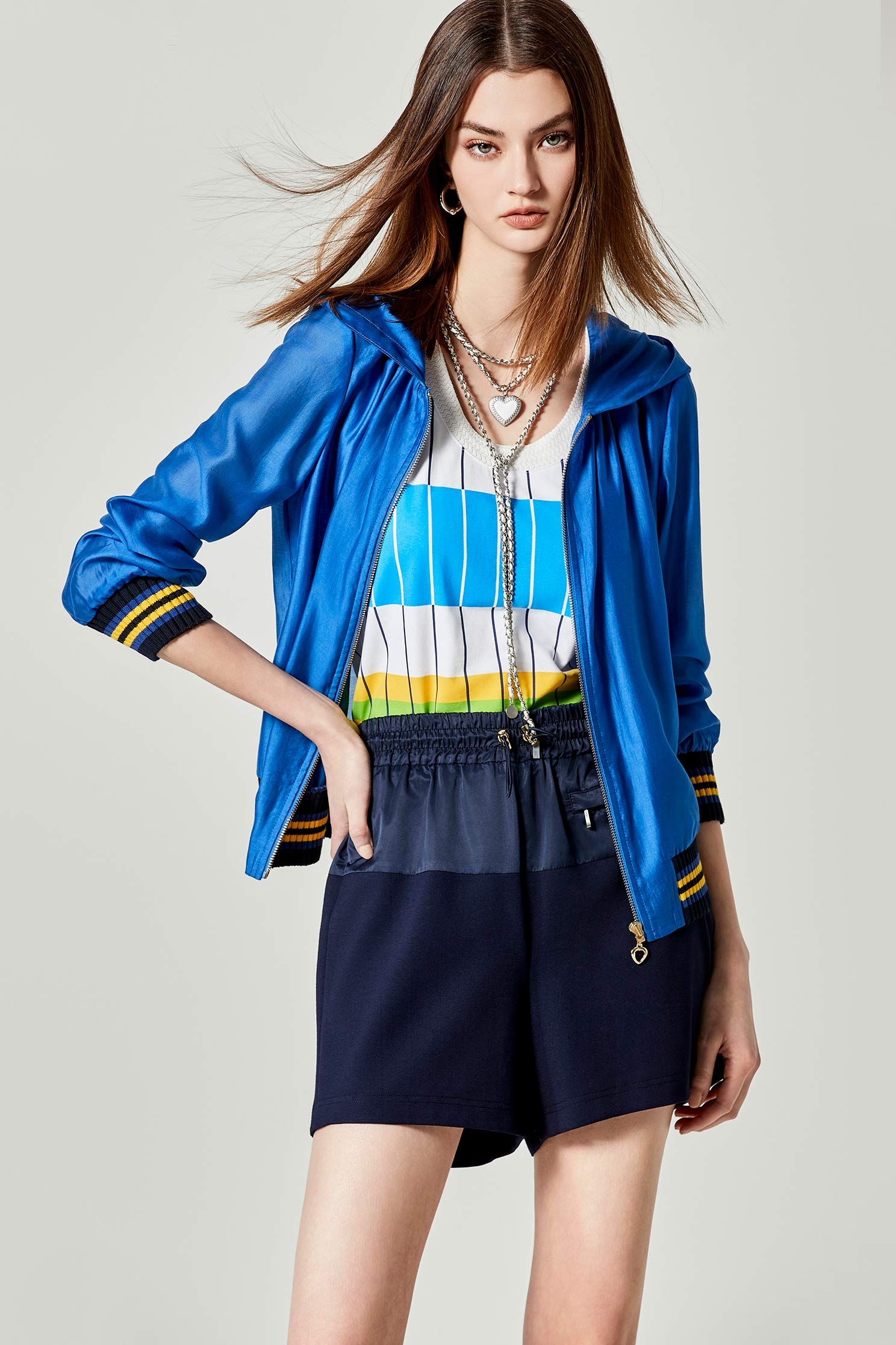 藍白黃拼色配條背心藍白黃拼色配條背心,一般背心,一般背心馬甲,春夏穿搭,背心,針織