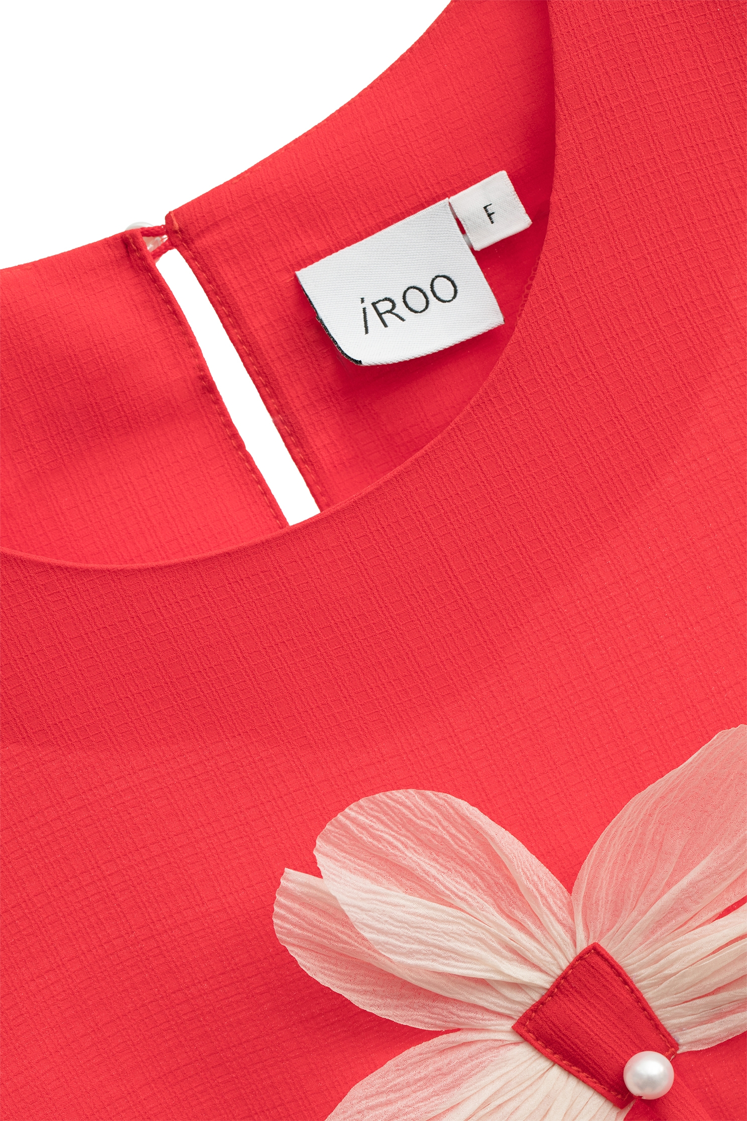 櫻桃番茄色綴花朵上衣櫻桃番茄色綴花朵上衣,一般背心,一般背心馬甲,上衣,春夏穿搭,珍珠,背心