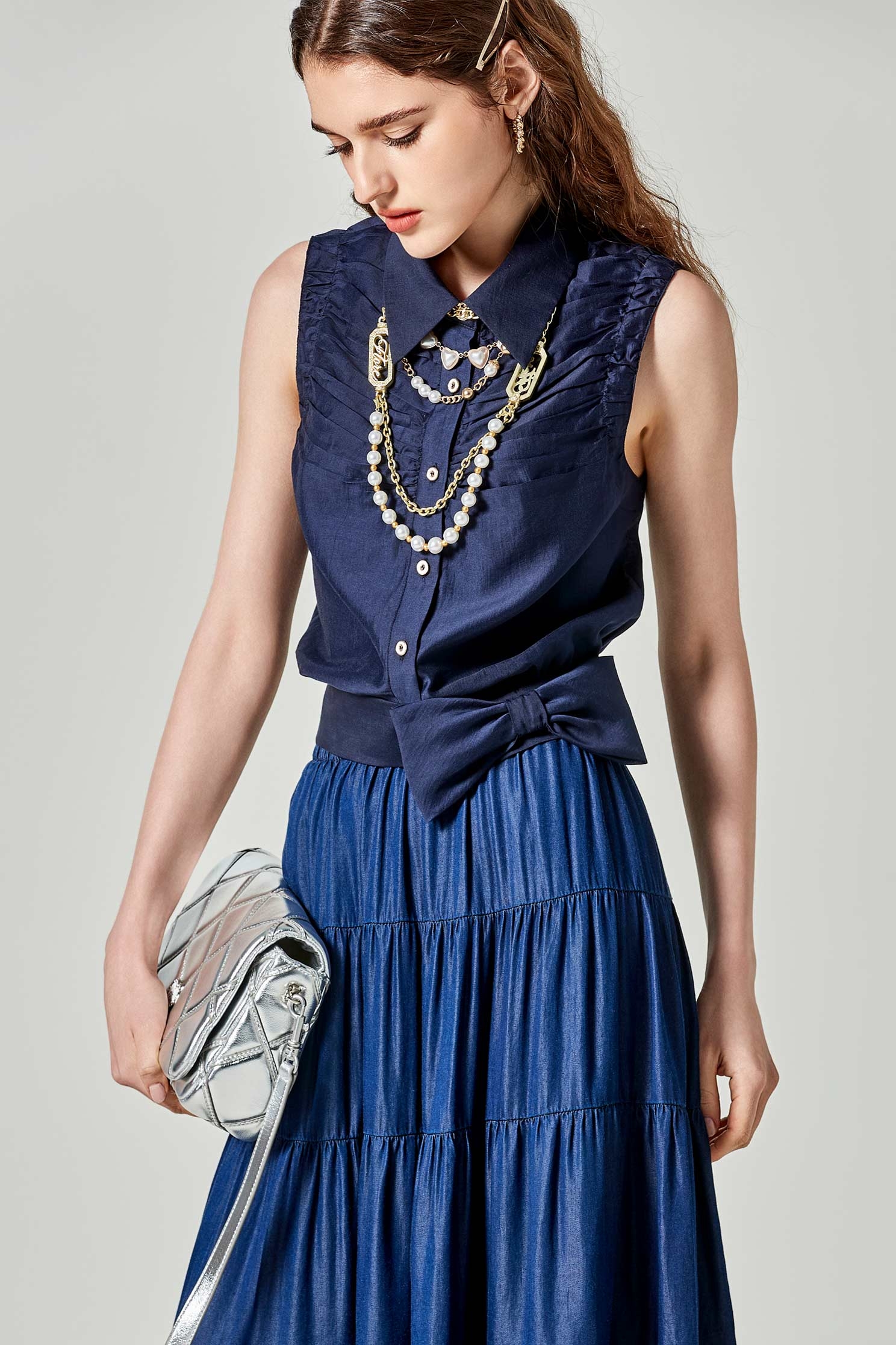 宇宙太空藍絲棉上衣宇宙太空藍絲棉上衣,一般背心,一般背心馬甲,上衣,春夏穿搭,背心