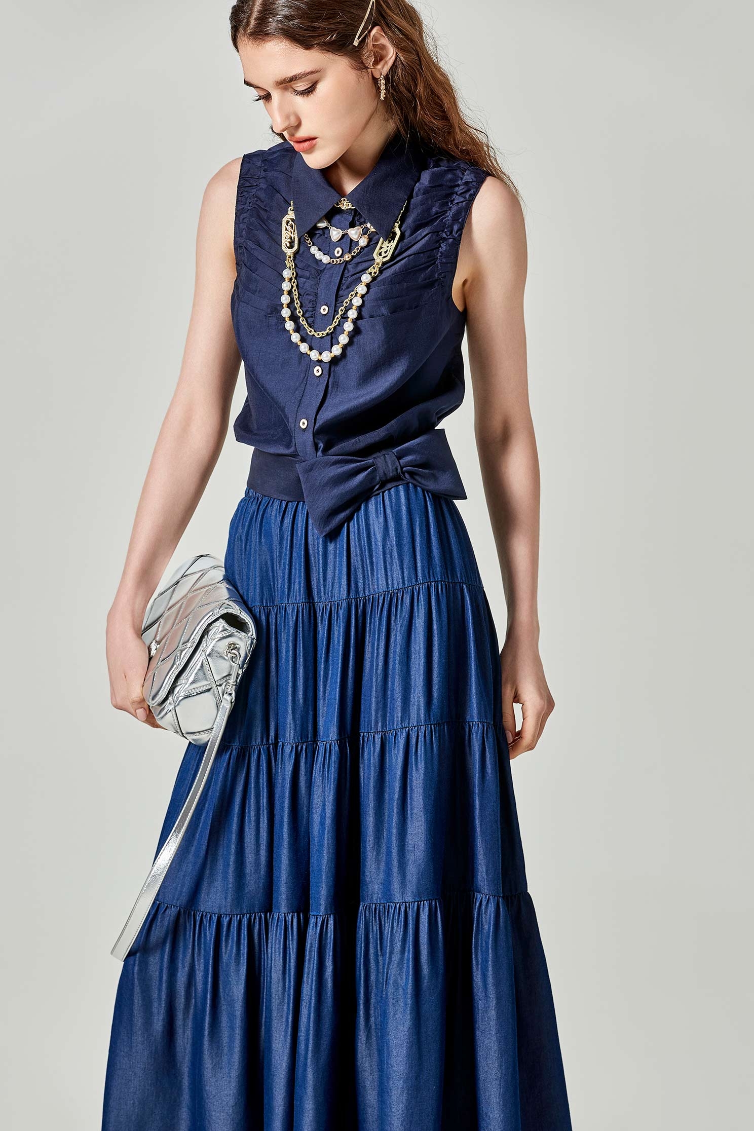 宇宙太空藍絲棉上衣宇宙太空藍絲棉上衣,一般背心,一般背心馬甲,上衣,春夏穿搭,背心