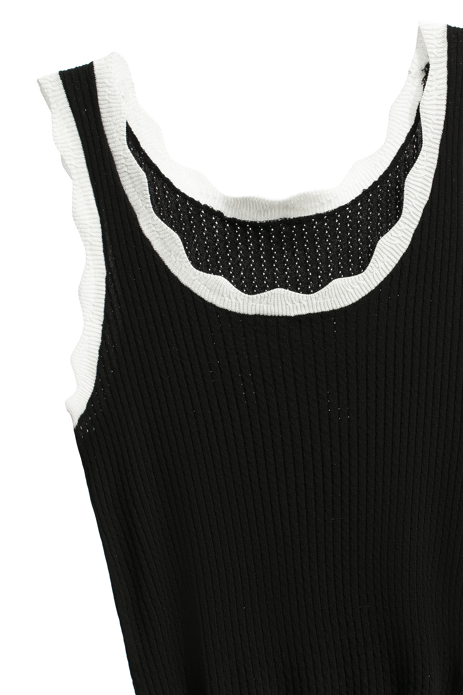 黑白配色弧度花邊造型背心黑白配色弧度花邊造型背心,一般背心,一般背心馬甲,人氣商品,春夏穿搭,背心,針織,針織背心,黑色上衣,黑色背心