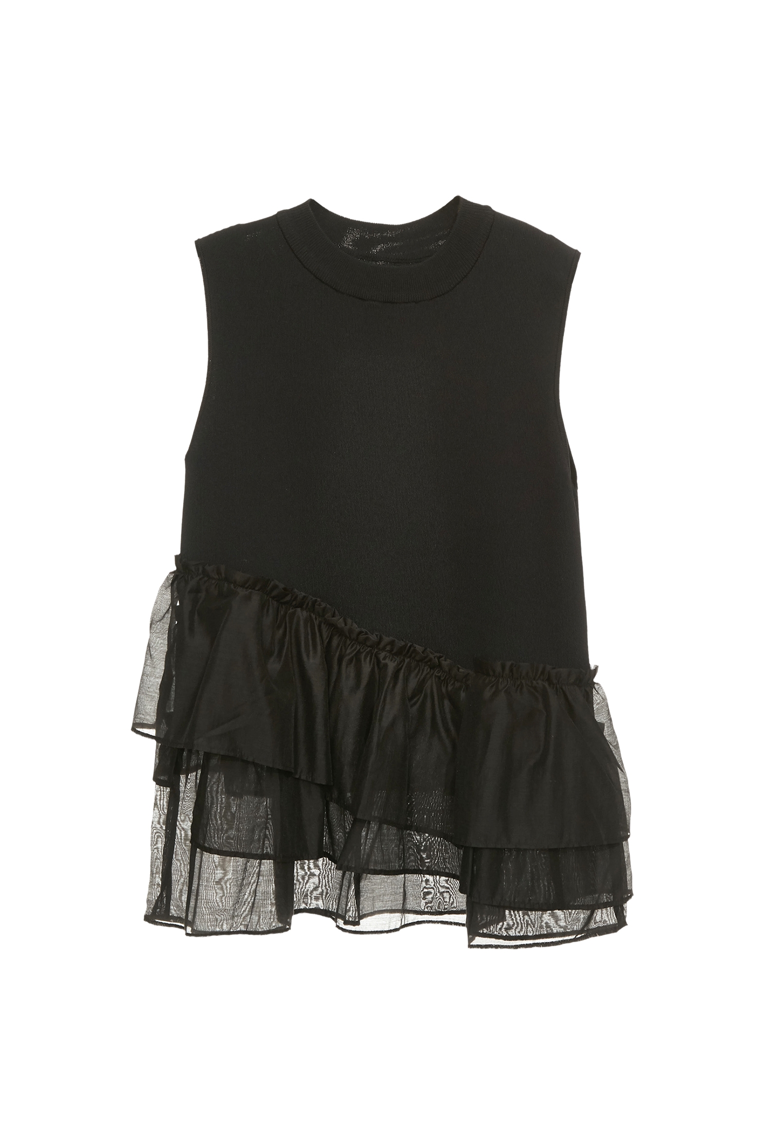 蛋糕荷葉異材拼接針織背心蛋糕荷葉異材拼接針織背心,一般背心,一般背心馬甲,人氣商品,春夏穿搭,約會特輯,背心,荷葉,針織,針織背心