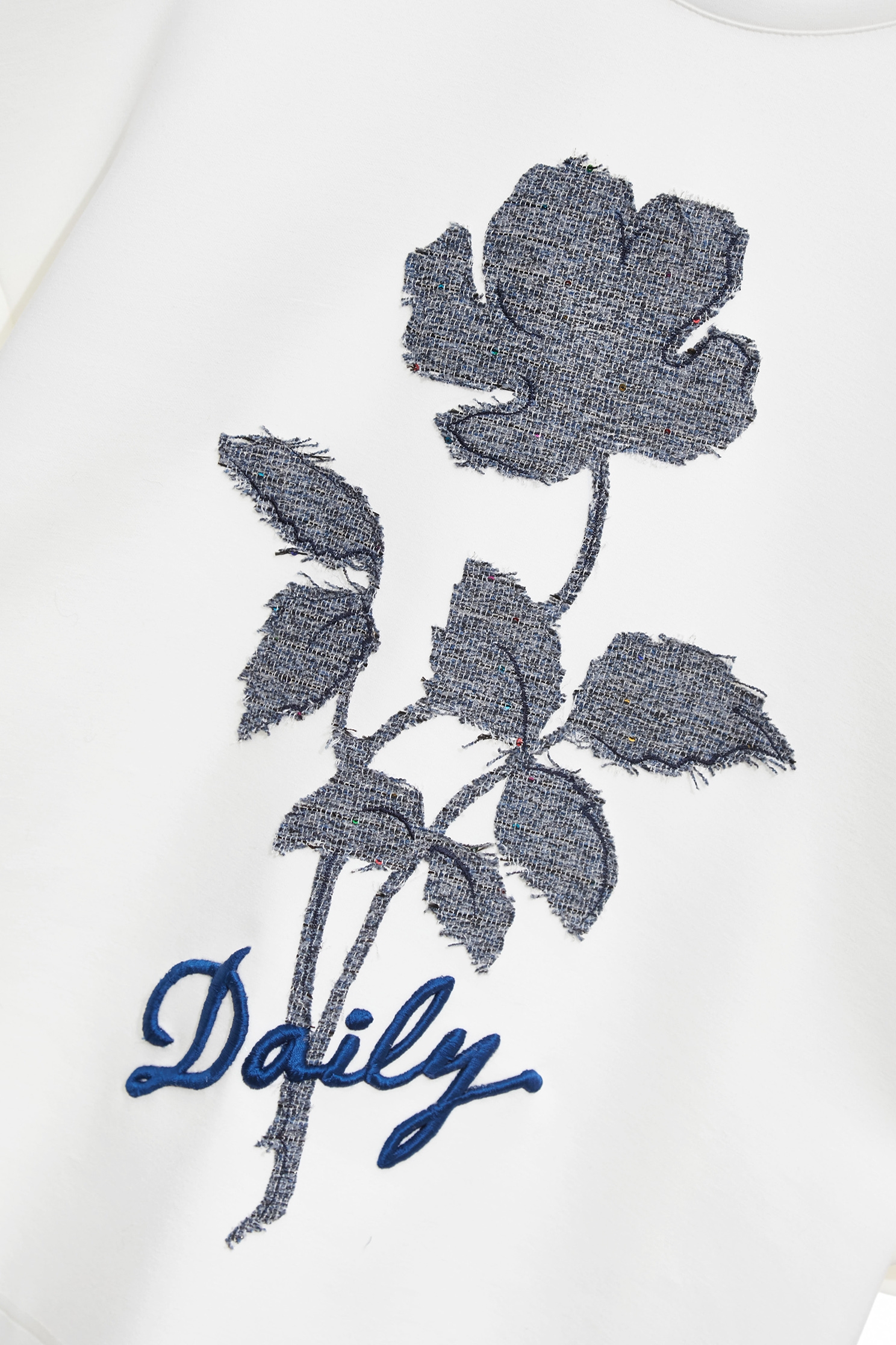 花卉貼布刺繡Ｔ恤上衣花卉貼布刺繡Ｔ恤上衣,上衣,人氣商品,刺繡,春夏穿搭,白色上衣