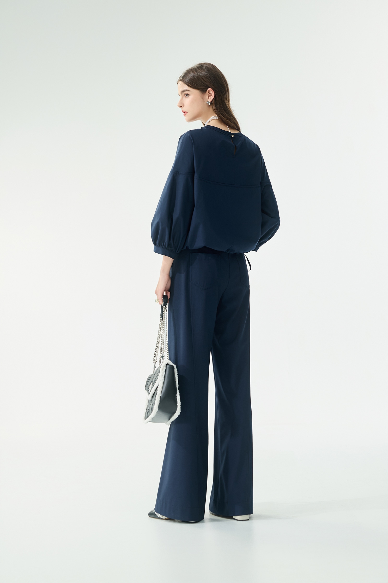 經典海軍藍花苞造型上衣經典海軍藍花苞造型上衣,上衣,春夏穿搭