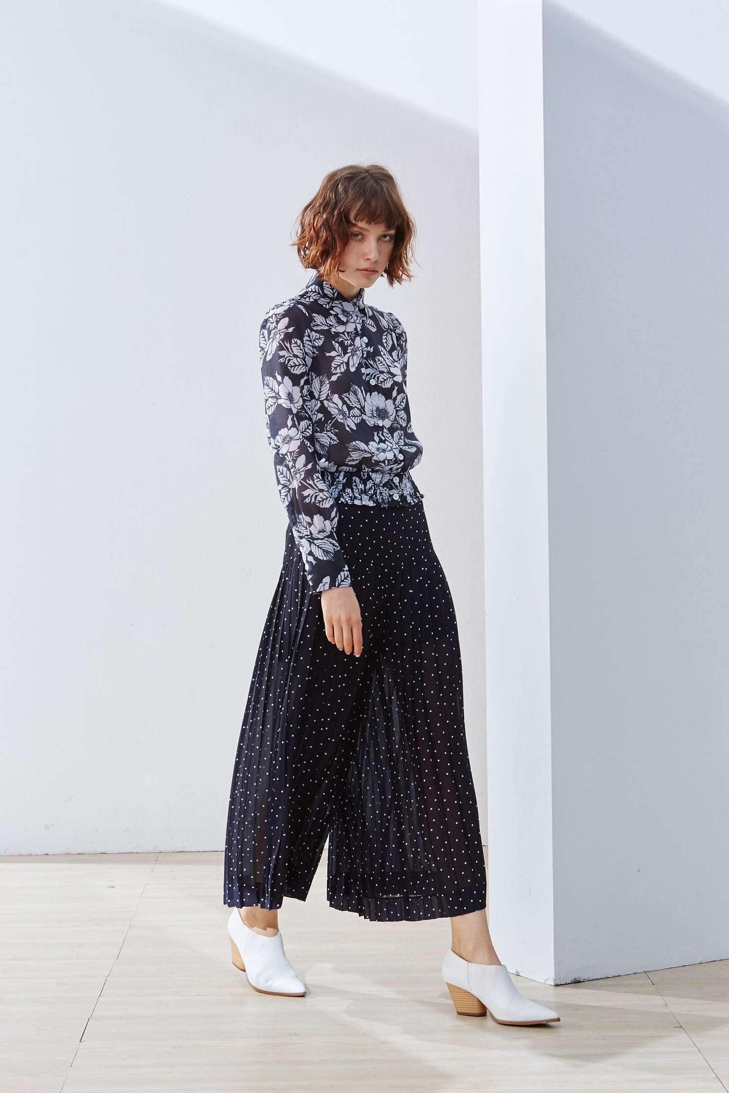 Elegant full version of the big flower classic top,Top,Cotton,Blouse,長袖上衣