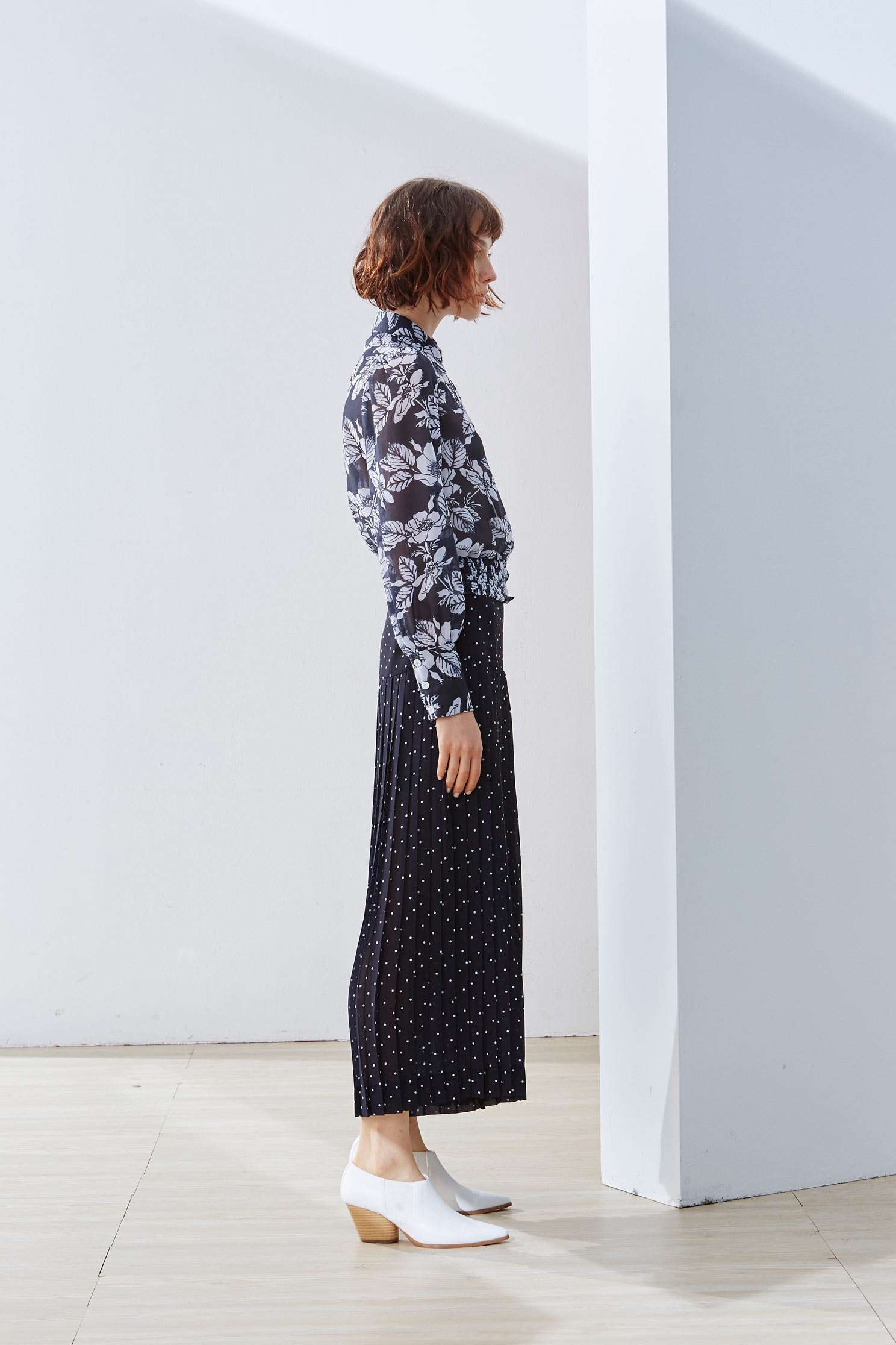 Elegant full version of the big flower classic top,Top,Cotton,Blouse,長袖上衣