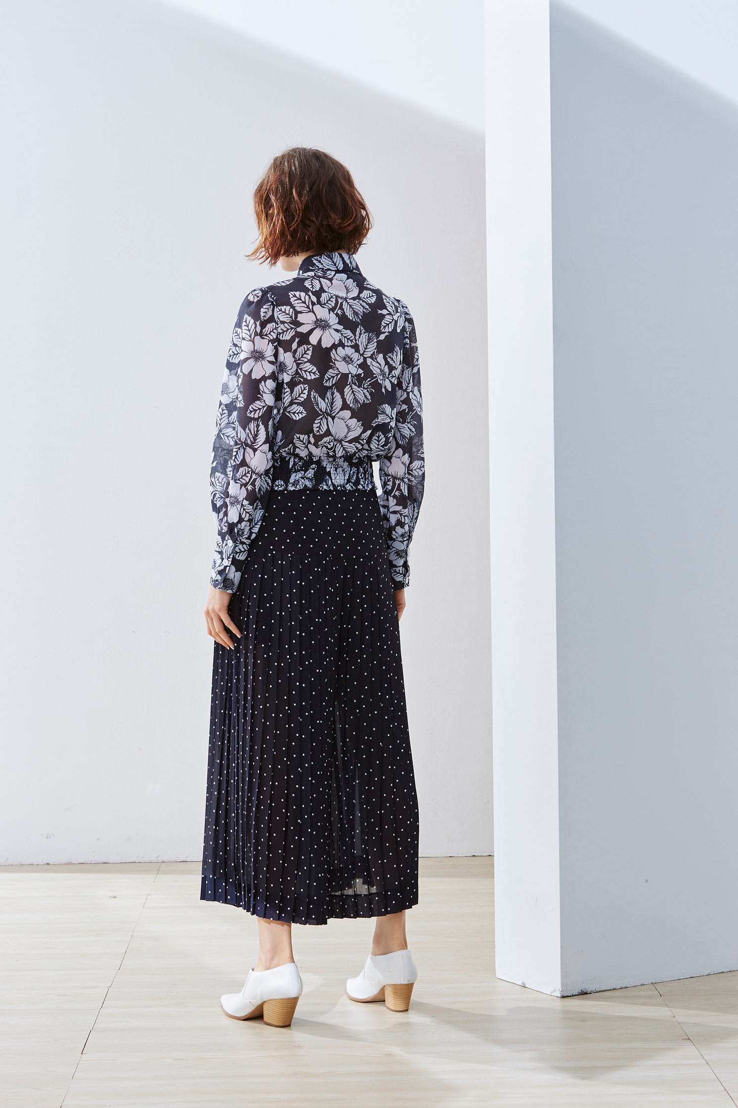 Elegant full version of the big flower classic top,Top,Cotton,Blouse,長袖上衣