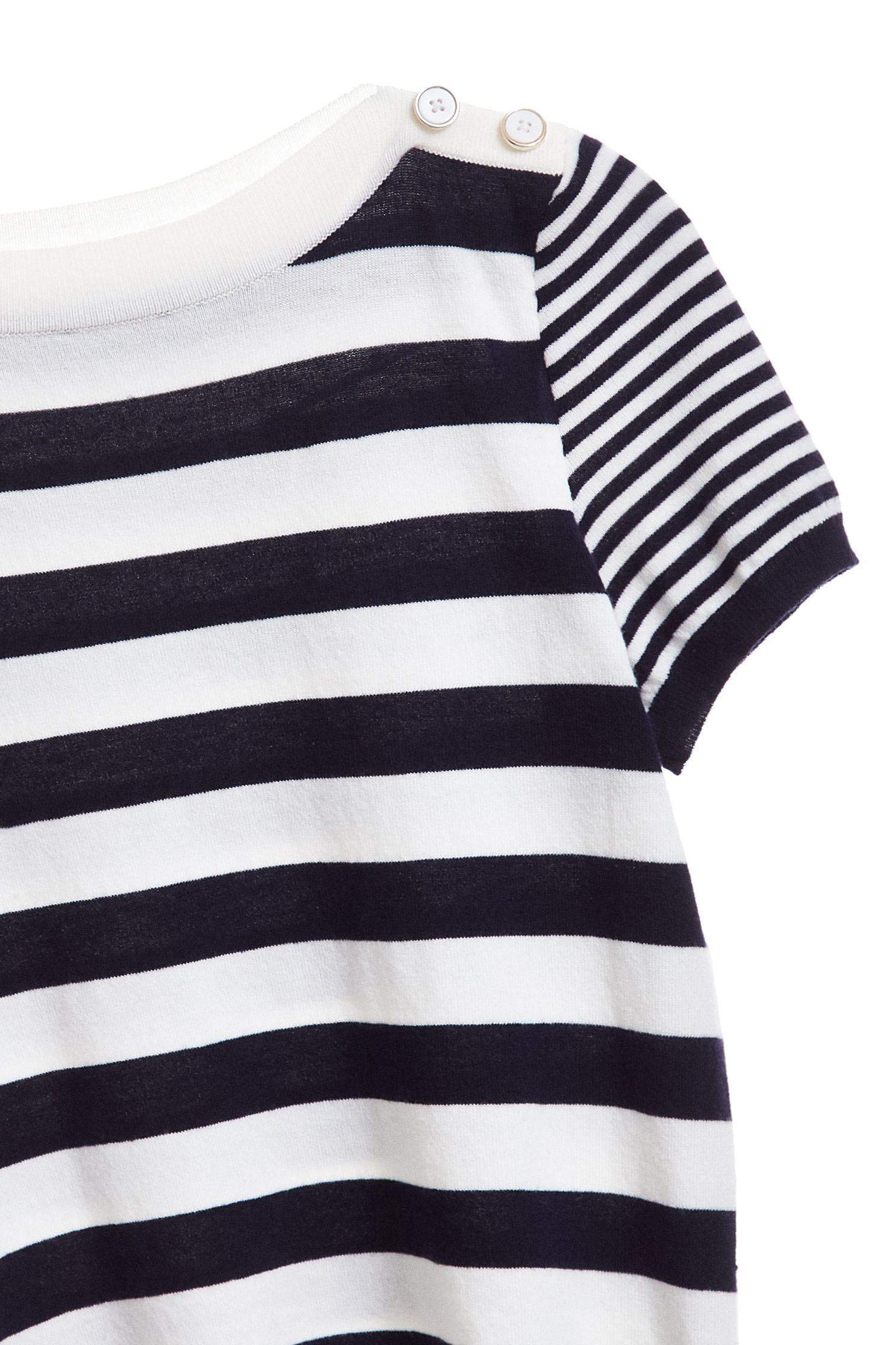 Striped stitching top,top,shortsleevetop