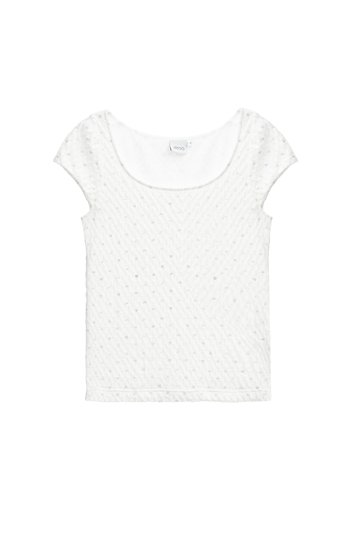 綴銀蔥立體紋上衣綴銀蔥立體紋上衣,上衣,春夏穿搭,白色上衣