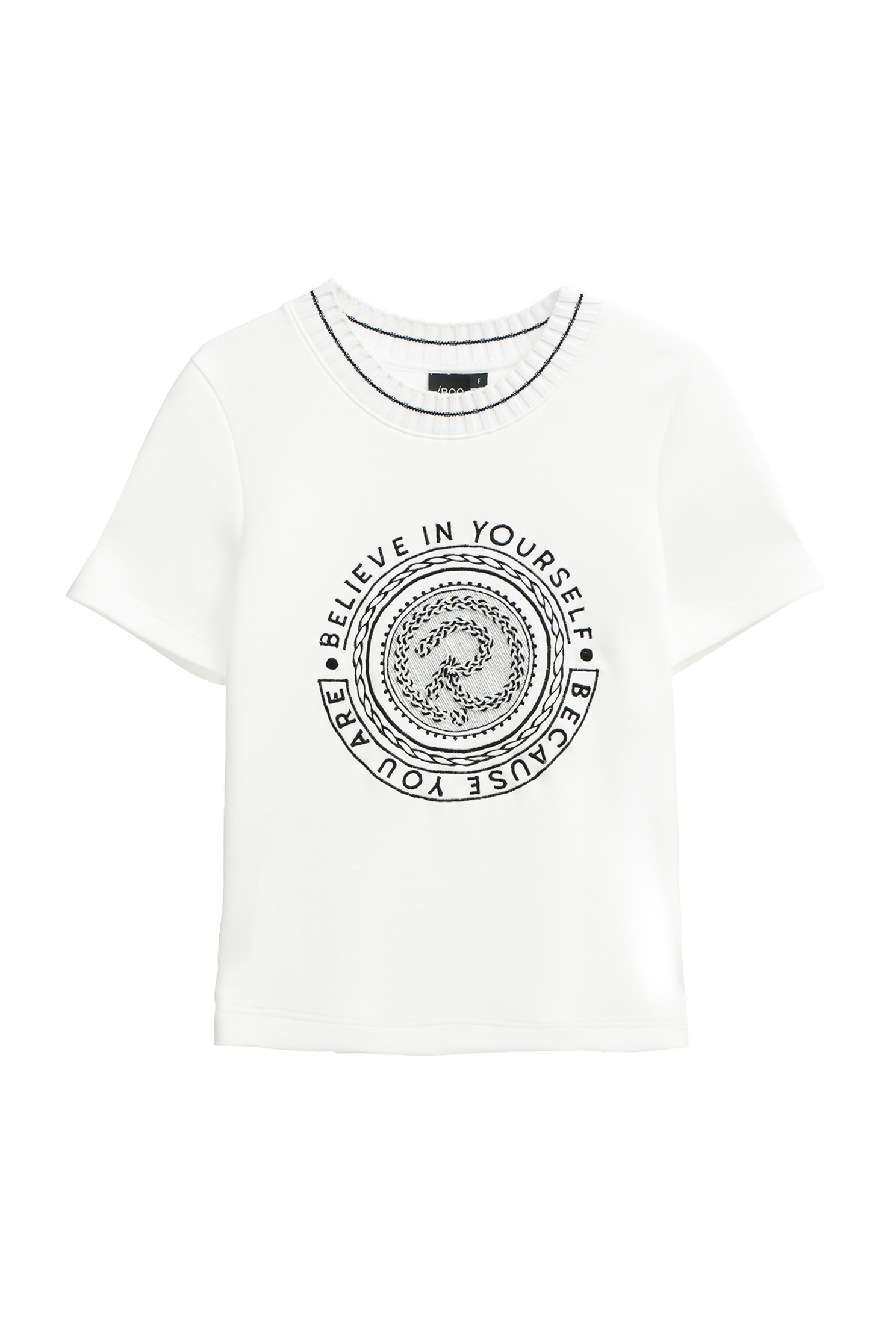 黑白圓章繩索繡花單品上衣黑白圓章繩索繡花單品上衣,上衣,春夏穿搭,白色上衣,繡花