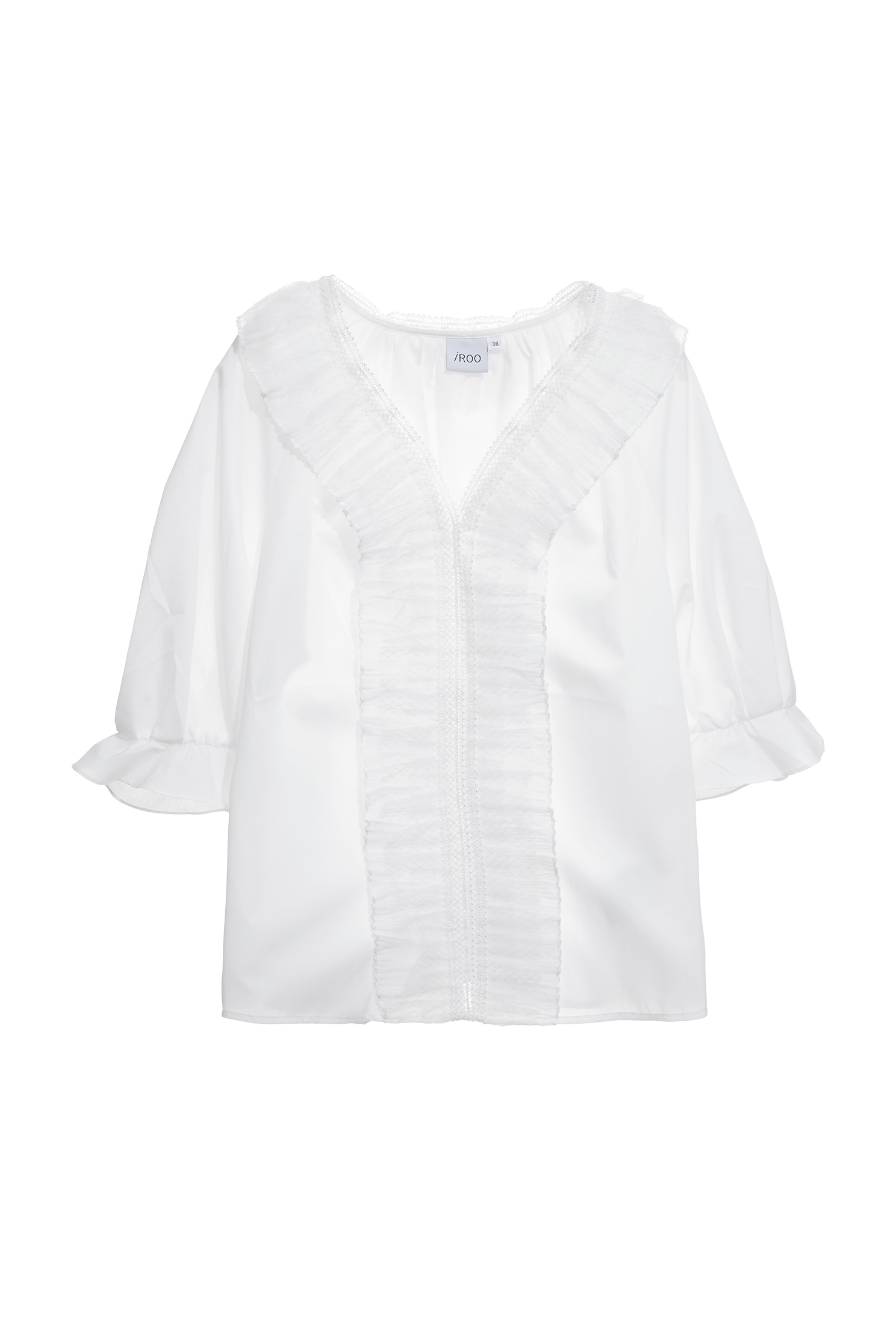 蕾絲配荷葉造型上衣蕾絲配荷葉造型上衣,V領上衣,上班OL穿搭,上衣,春夏穿搭,約會特輯,荷葉,蕾絲,蕾絲上衣