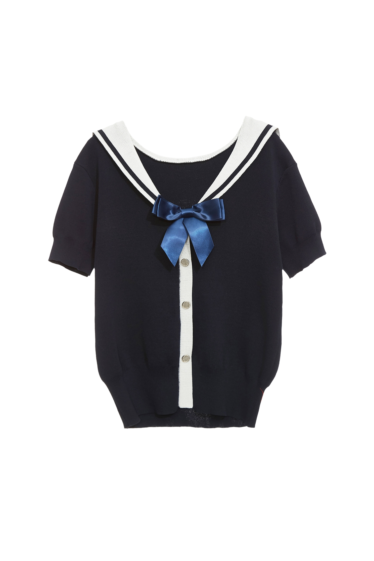 海洋洞穴色水手領針織海洋洞穴色水手領針織,V領上衣,上衣,人氣商品,春夏穿搭,珍珠,約會特輯,蝴蝶結,針織,針織上衣,針織衫