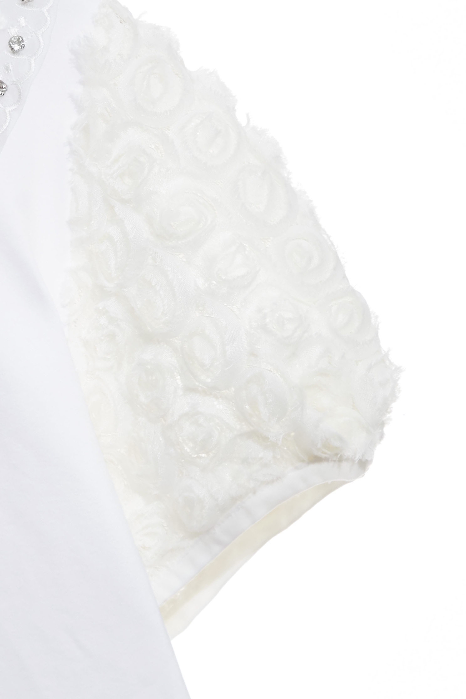 閃亮鑽飾領片T恤上衣閃亮鑽飾領片T恤上衣,T恤,上衣,刺繡,春夏穿搭,約會特輯,花花世界,蕾絲