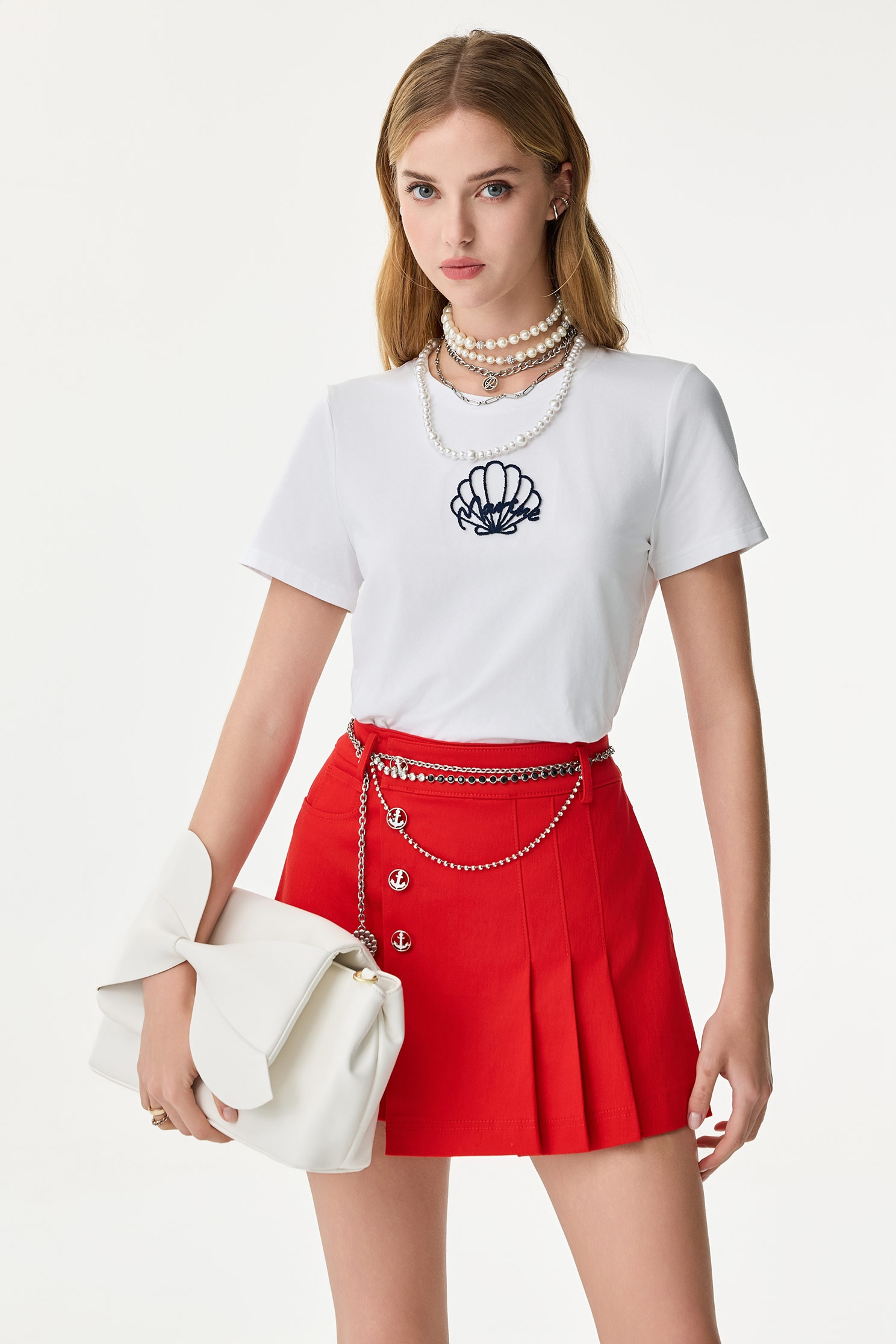 貝殼植絨T恤上衣貝殼植絨T恤上衣,T-Shirt,T恤,上衣,春夏穿搭,約會特輯,純棉