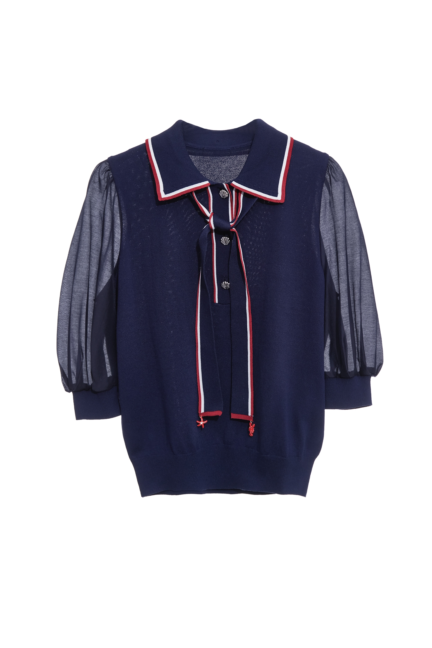 鑲紅白色邊POLO領針織上衣鑲紅白色邊POLO領針織上衣,上衣,人氣商品,春夏穿搭,白色上衣,針織,針織衫