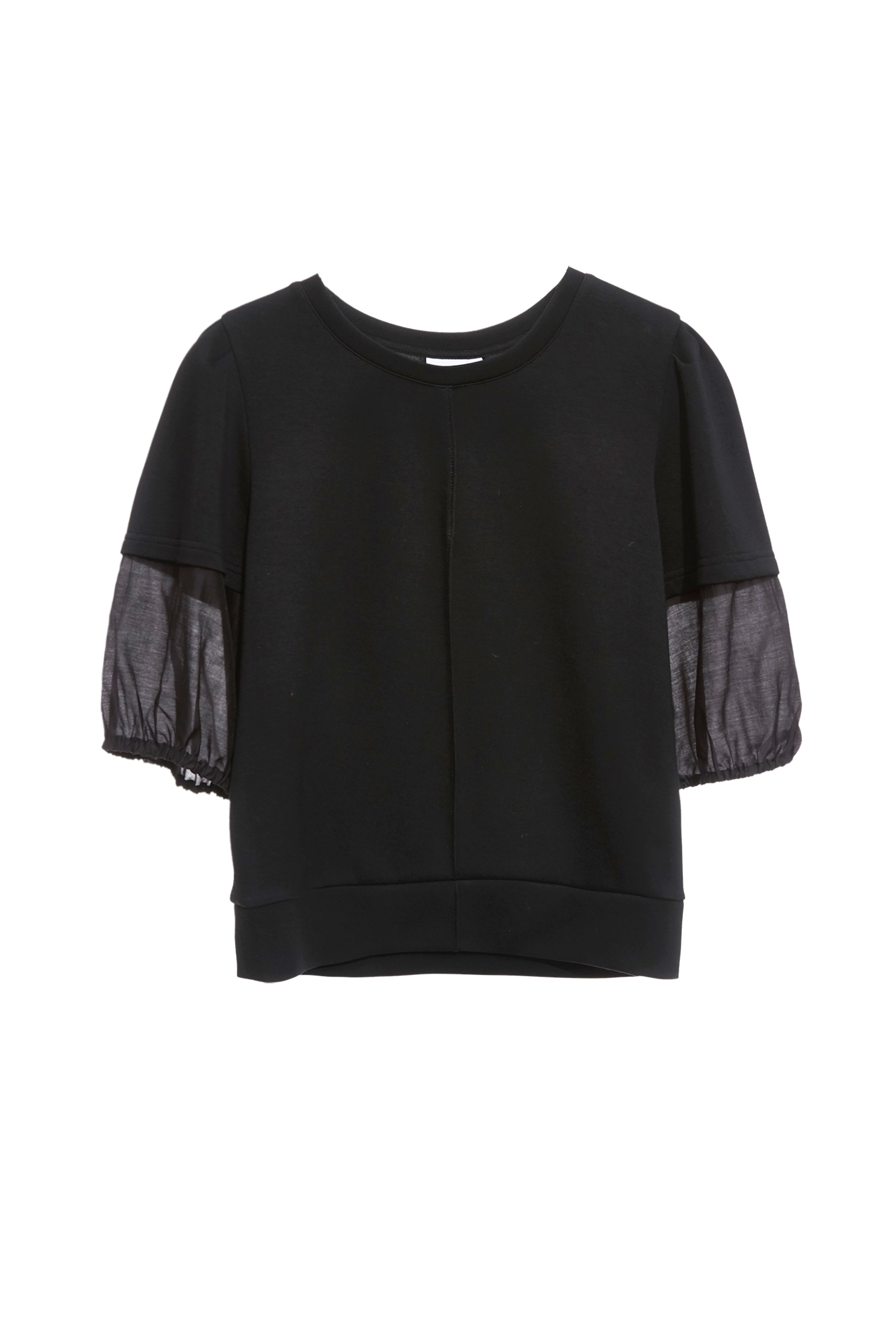 極致黑異材拼接微鬆T恤極致黑異材拼接微鬆T恤,上衣,人氣商品,春夏穿搭,針織,黑色上衣