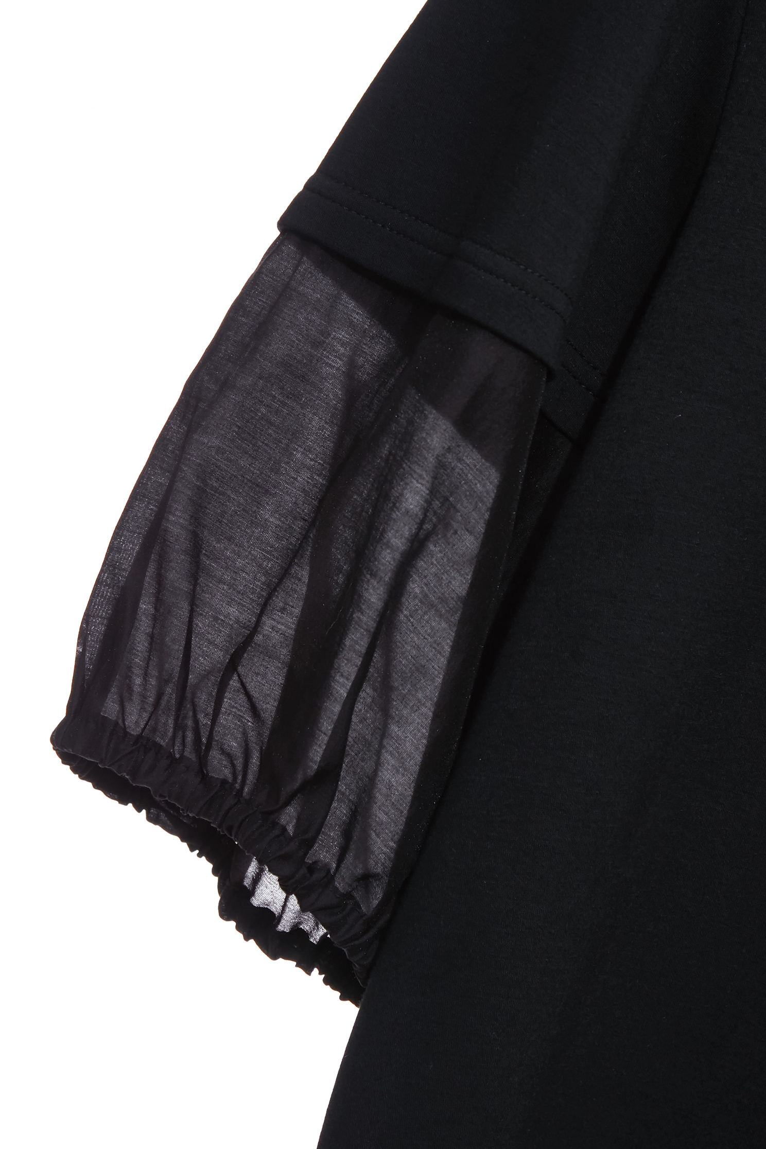 極致黑異材拼接微鬆T恤極致黑異材拼接微鬆T恤,上衣,人氣商品,春夏穿搭,針織,黑色上衣