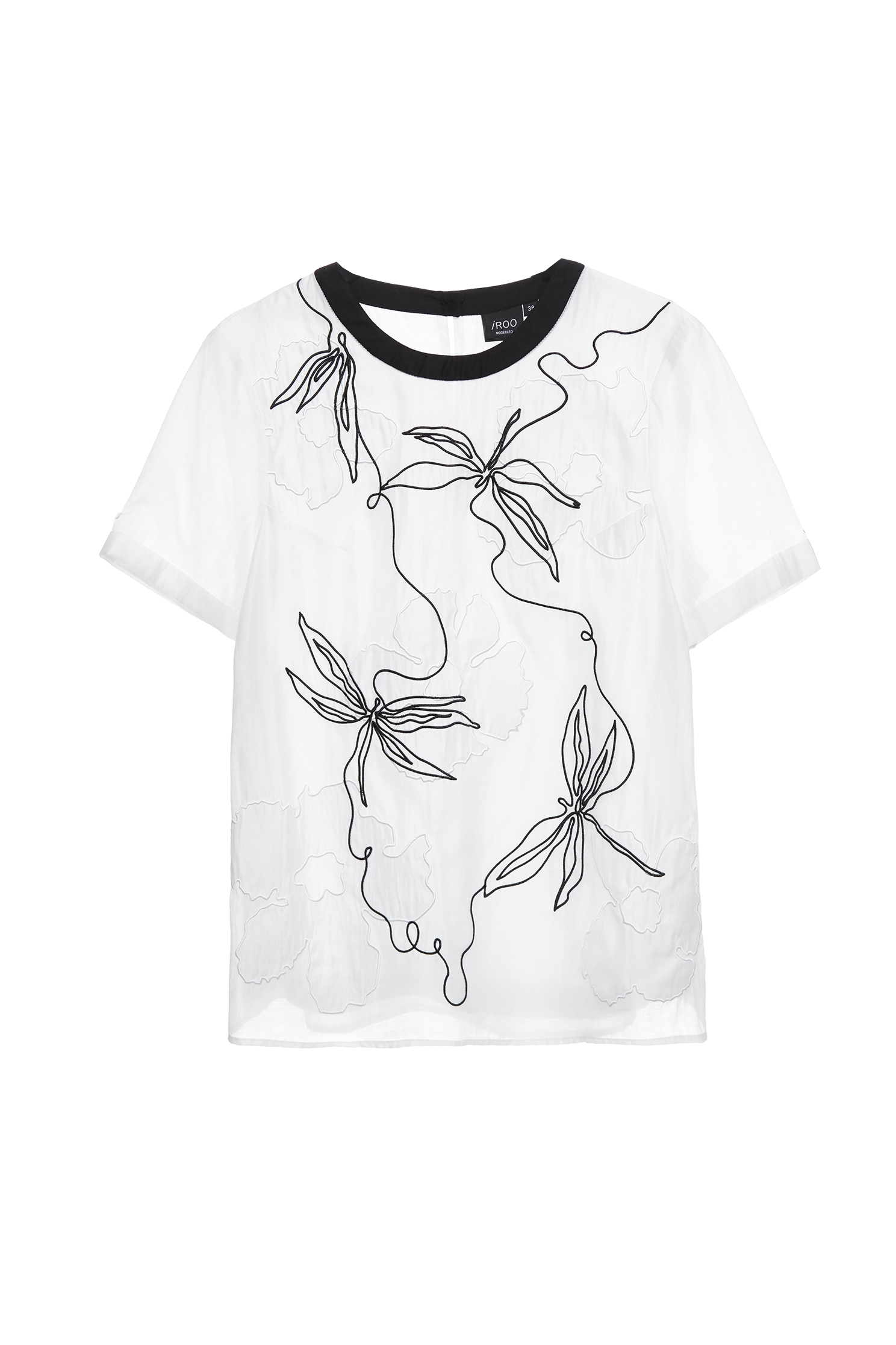 花朵蜻蜓圖騰繡花絲棉上衣花朵蜻蜓圖騰繡花絲棉上衣,上衣,春夏穿搭,白色上衣,繡花