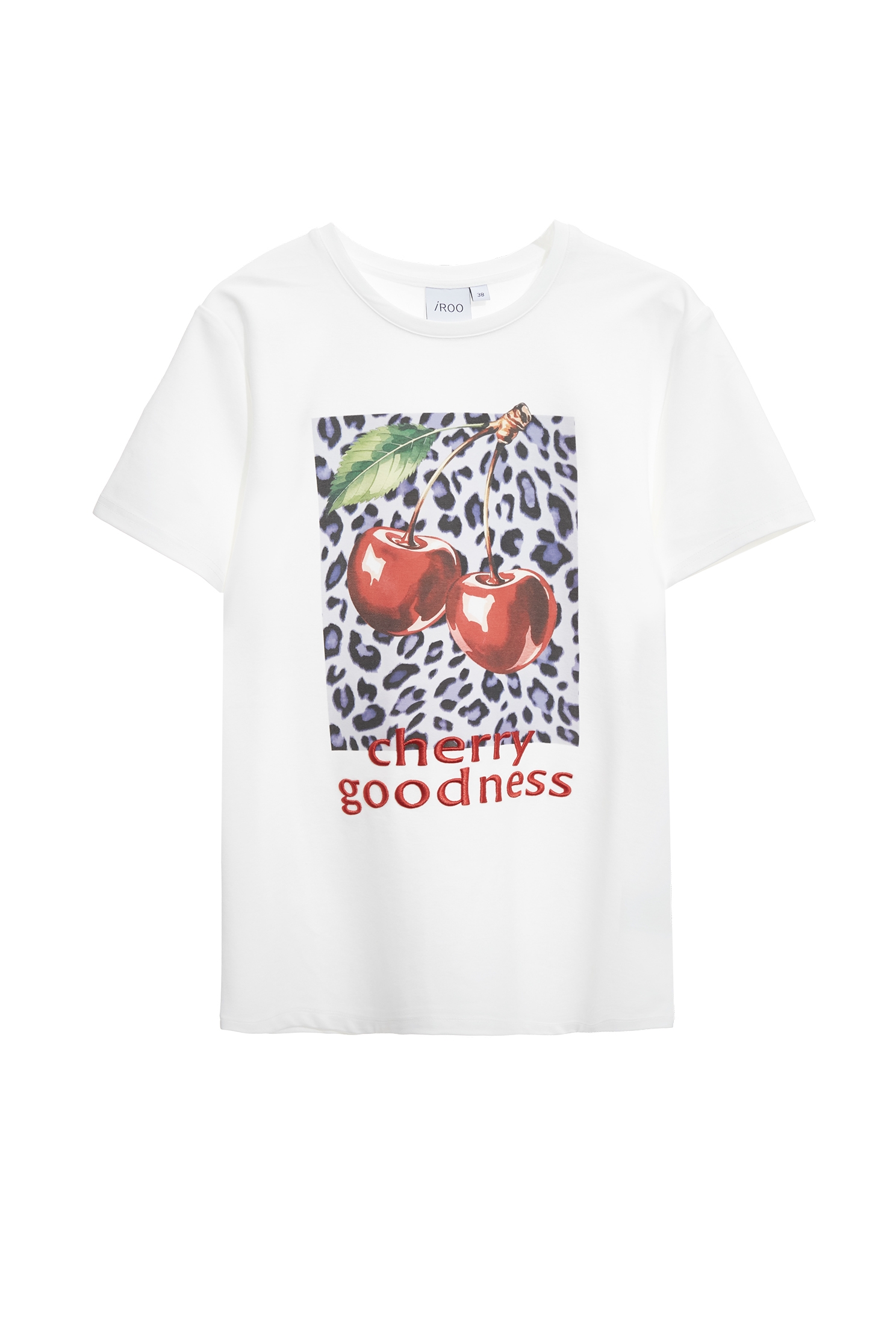 櫻桃印花佐刺繡Ｔ恤上衣櫻桃印花佐刺繡Ｔ恤上衣,上衣,刺繡,春夏穿搭,白色上衣