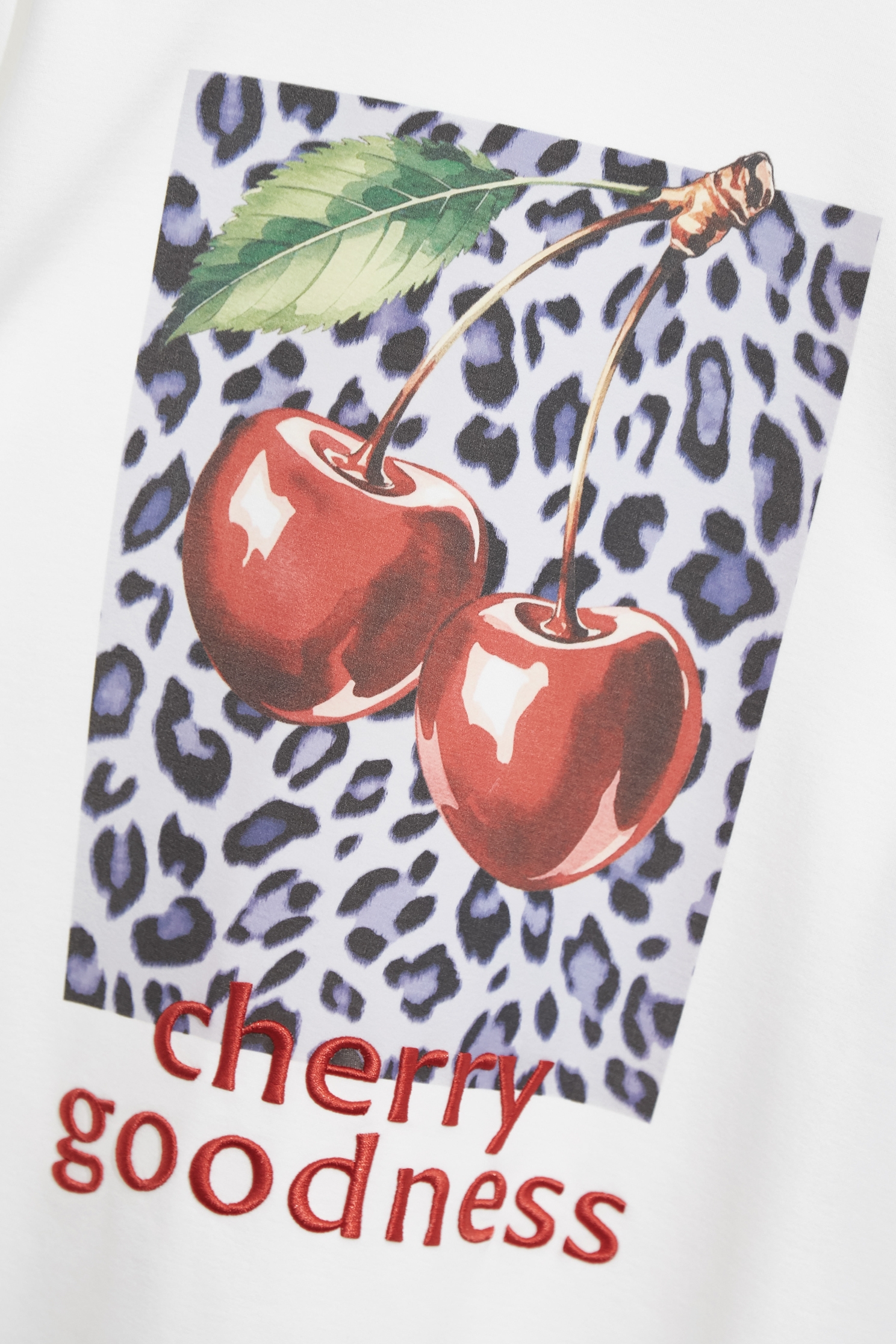 櫻桃印花佐刺繡Ｔ恤上衣櫻桃印花佐刺繡Ｔ恤上衣,上衣,刺繡,春夏穿搭,白色上衣