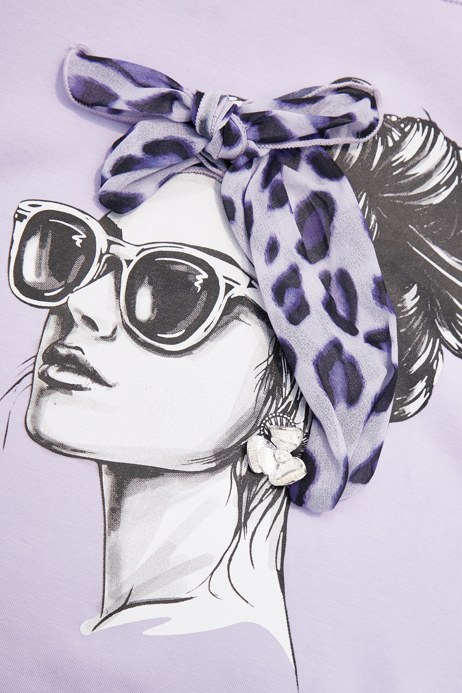 綁紫色豹紋頭巾美女Ｔ恤上衣綁紫色豹紋頭巾美女Ｔ恤上衣,上衣,春夏穿搭,雪紡