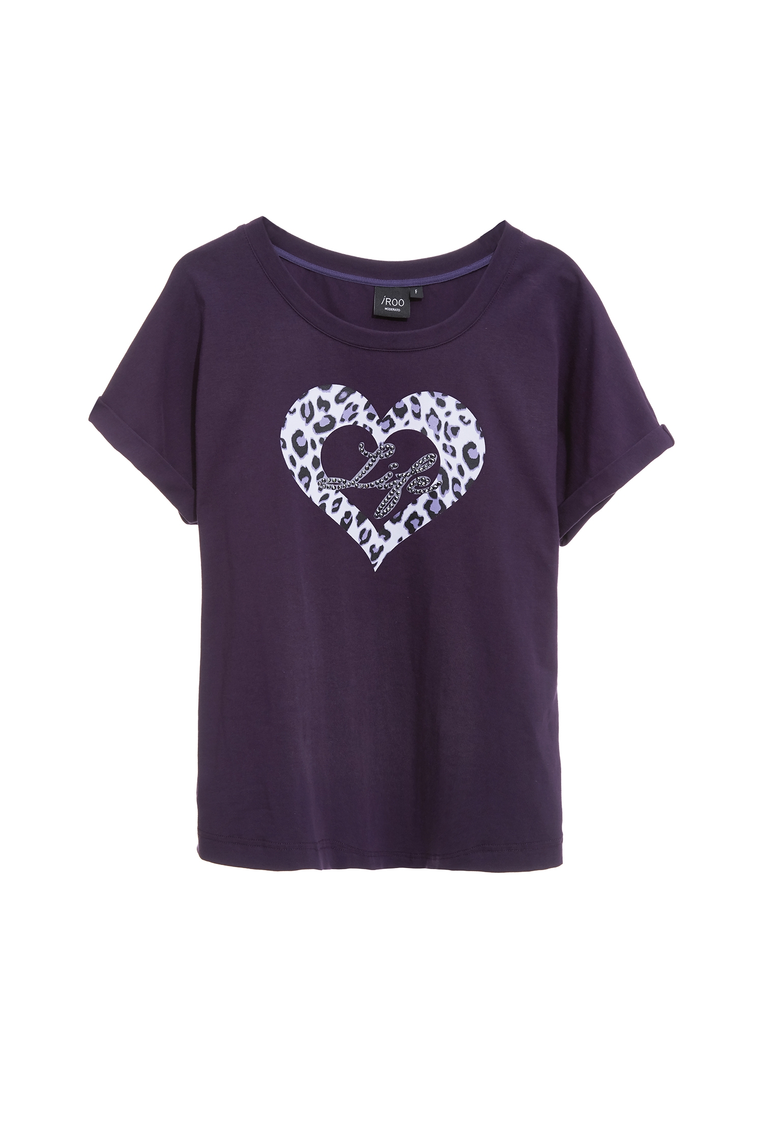 葡萄酒紫色豹紋愛心Ｔ恤上衣葡萄酒紫色豹紋愛心Ｔ恤上衣,上衣,春夏穿搭,純棉