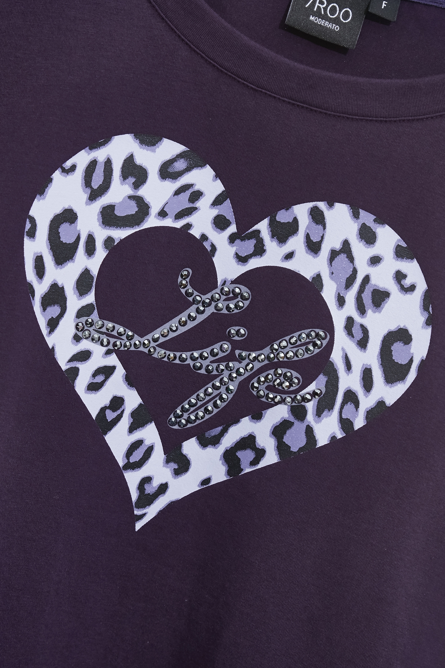 葡萄酒紫色豹紋愛心Ｔ恤上衣葡萄酒紫色豹紋愛心Ｔ恤上衣,上衣,春夏穿搭,純棉