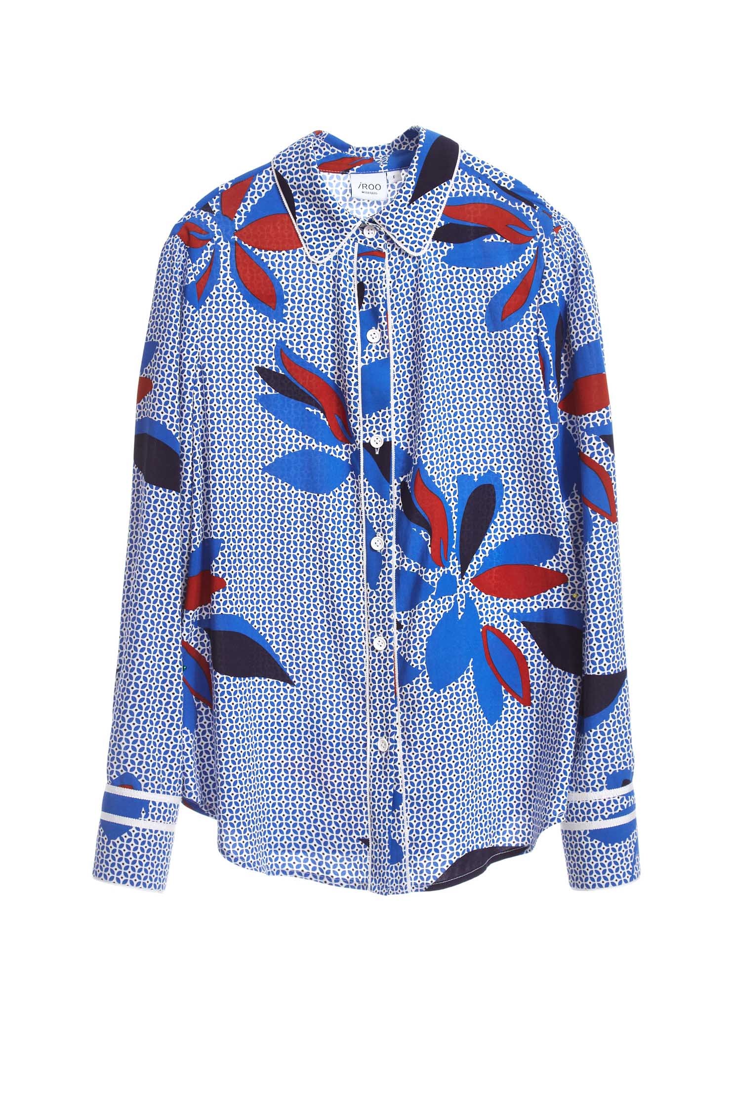 flower pattern chiffon blouse,Top,Rayon,Blouse,長袖上衣,Chiffon,Chiffon top