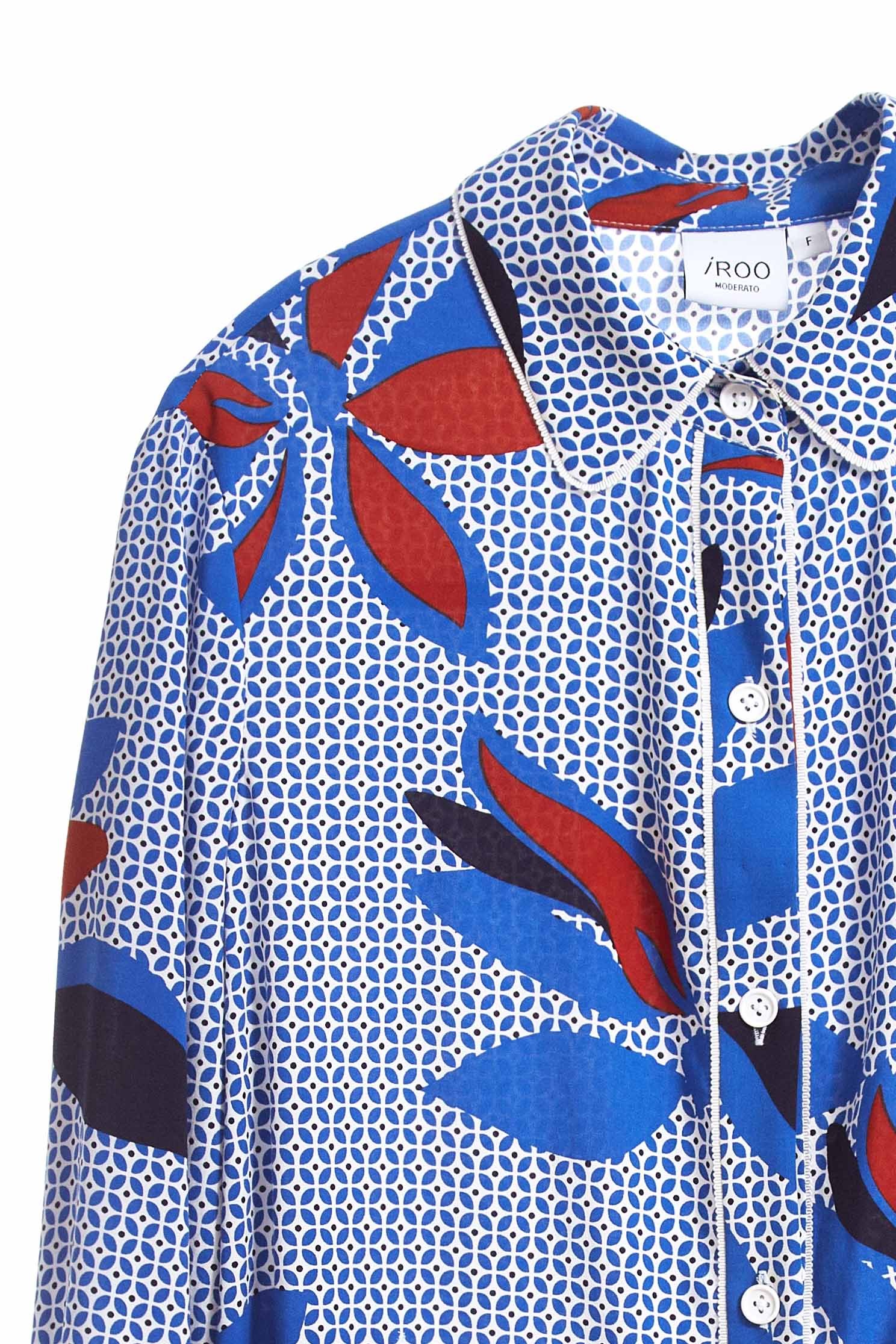 flower pattern chiffon blouse,Top,Rayon,Blouse,長袖上衣,Chiffon,Chiffon top