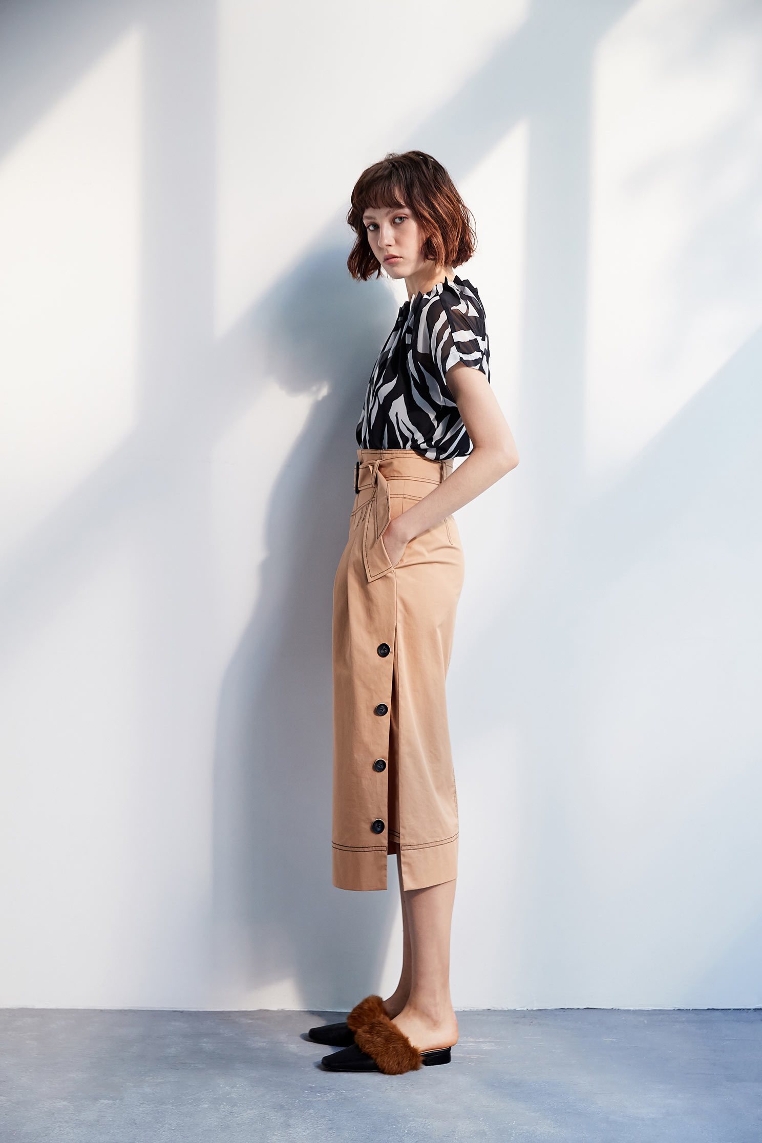 Zebra stripe classic fashion top,top,shortsleevetop,see-throughtop,girlfriendsspringtour,chiffon,chiffontop