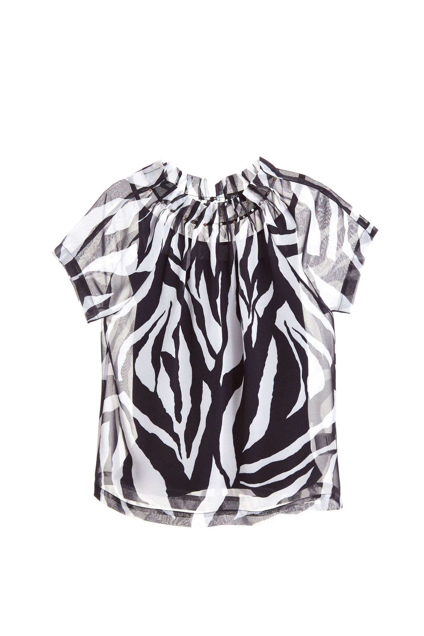 Zebra stripe classic fashion top,top,shortsleevetop,see-throughtop,girlfriendsspringtour,chiffon,chiffontop