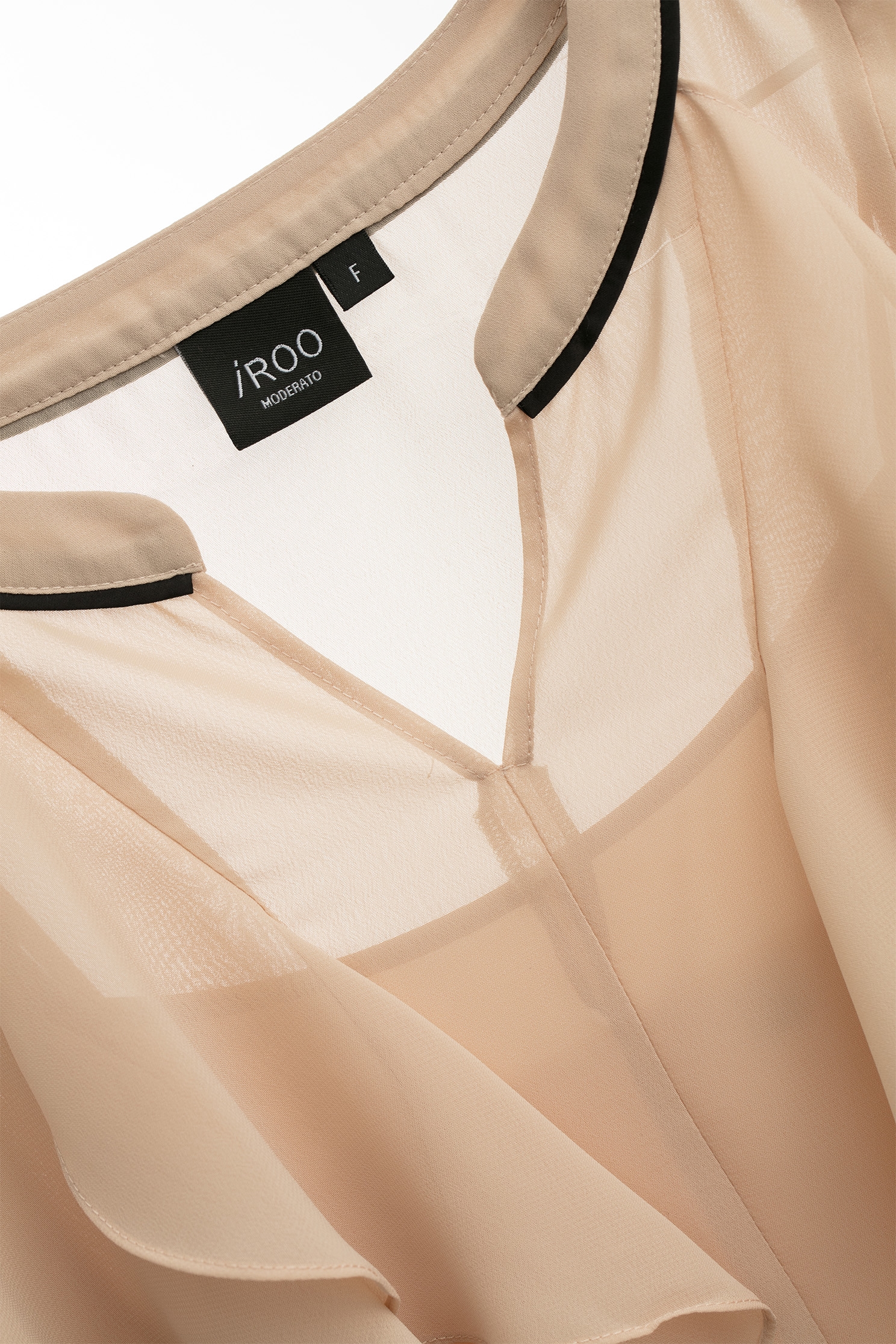 流沙色荷葉雪紡上衣流沙色荷葉雪紡上衣,上衣,內搭上衣,珍珠,秋冬穿搭,荷葉,雪紡