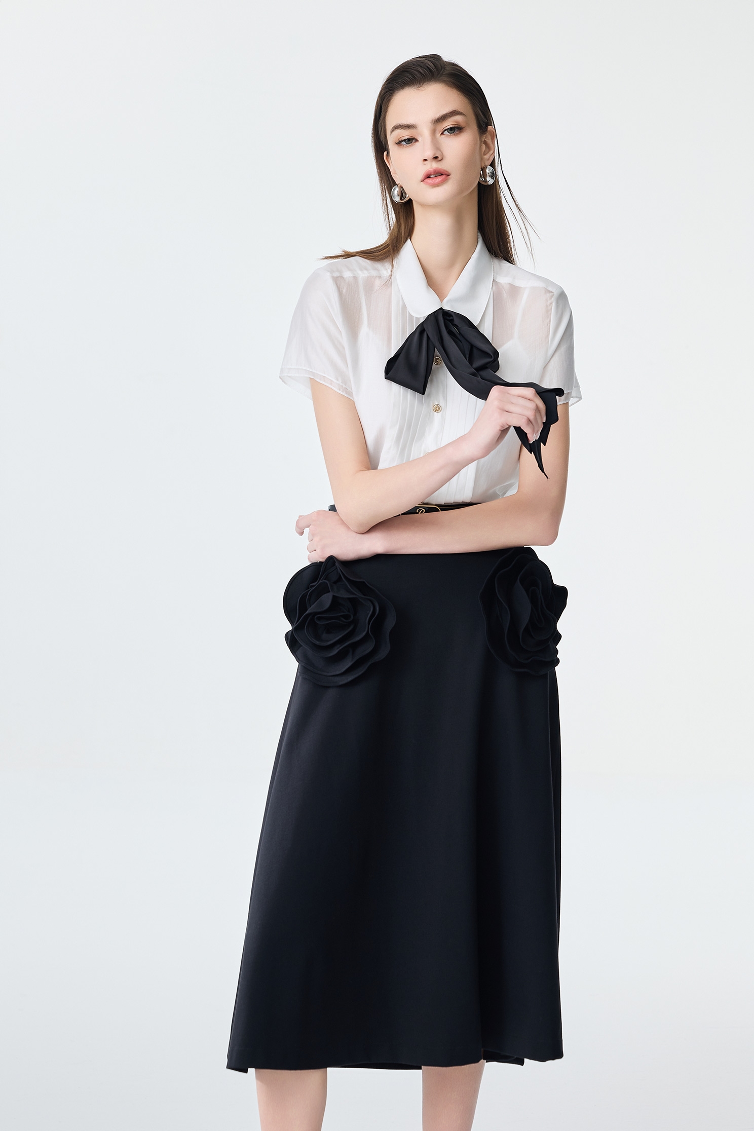 絲棉活動領巾綁帶單品絲棉活動領巾綁帶單品,上班OL穿搭,內搭上衣,秋冬穿搭,襯衫