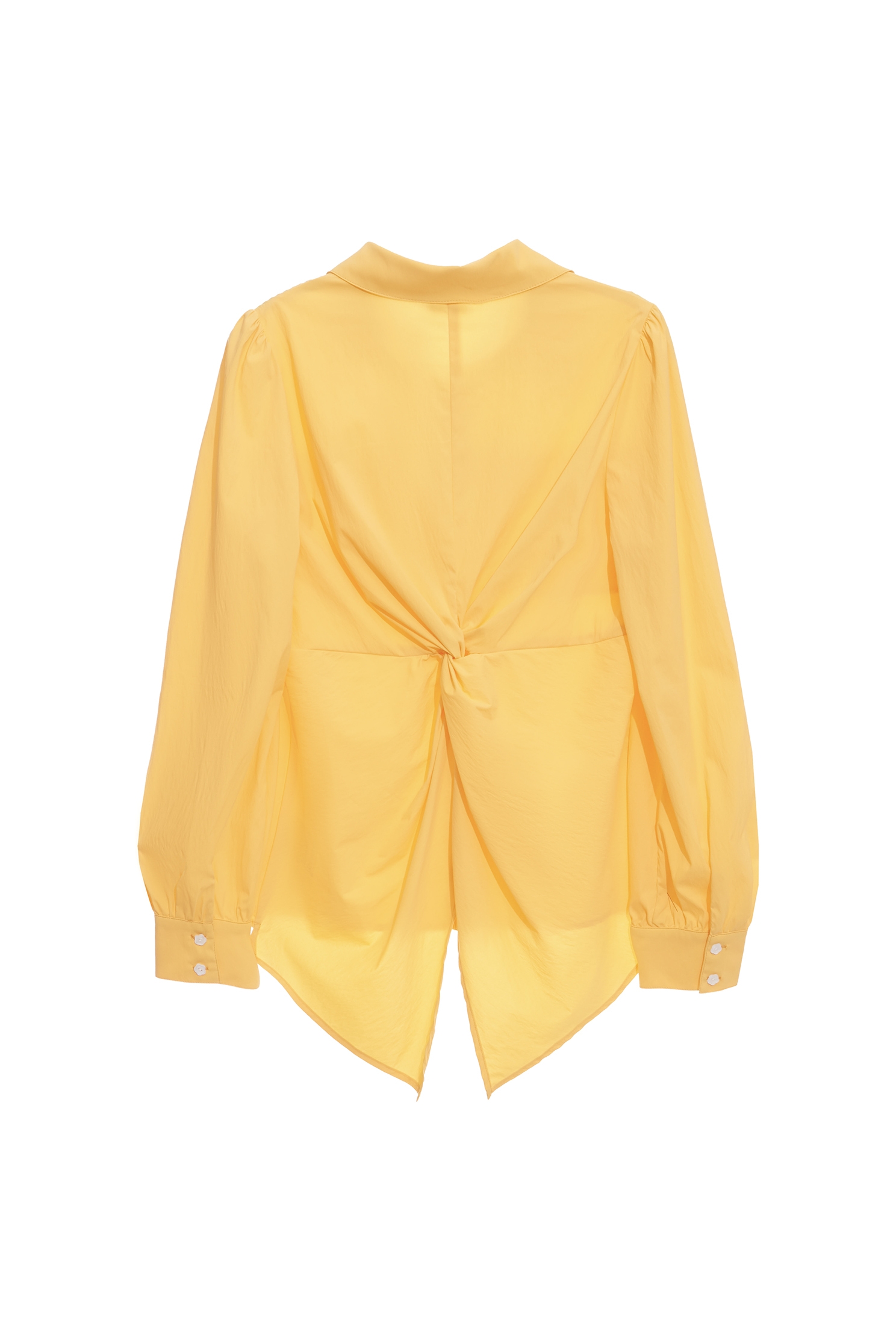 花粉黃紐結造型上衣花粉黃紐結造型上衣,上衣,秋冬穿搭,長版襯衫