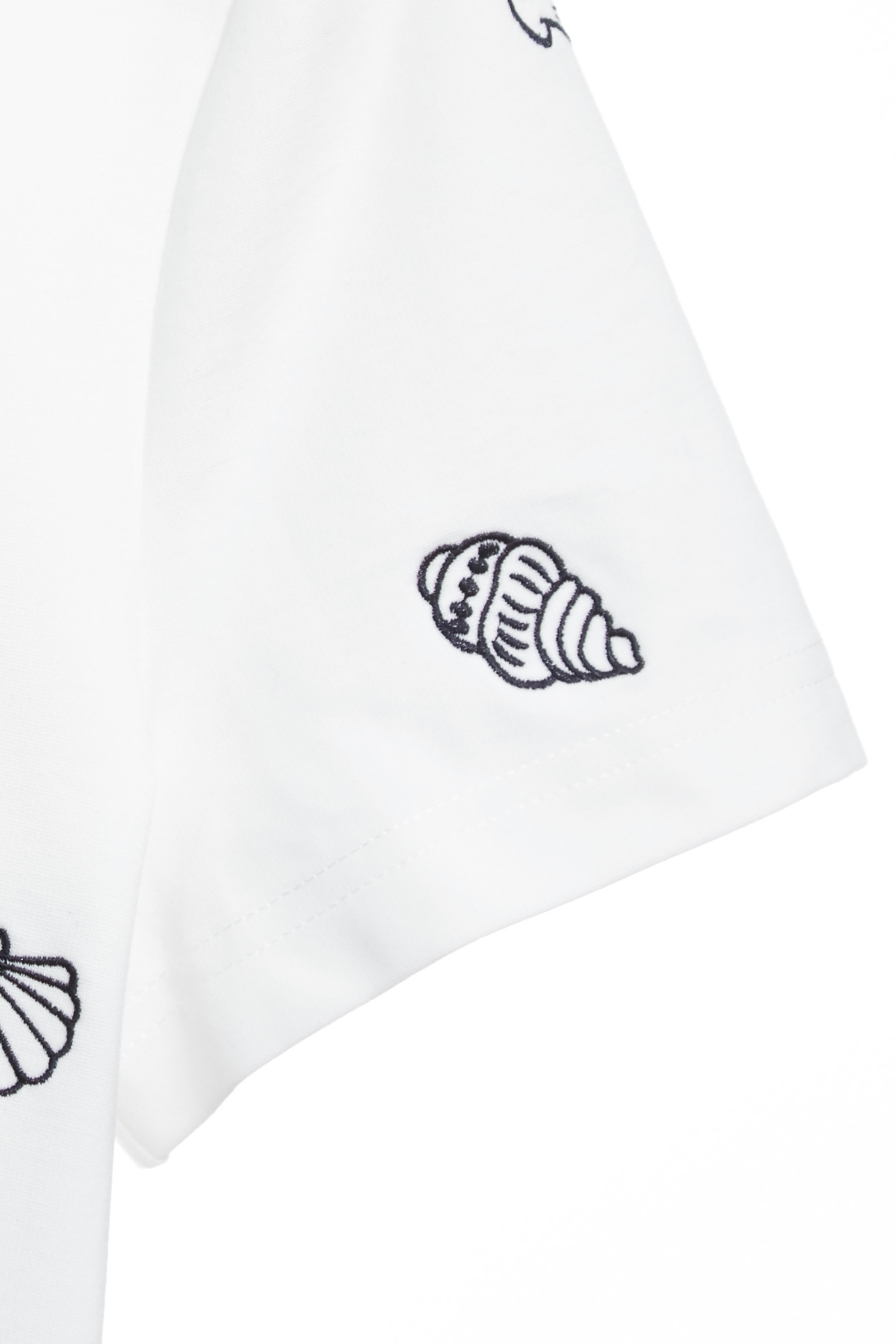 海洋生物刺繡T恤上衣海洋生物刺繡T恤上衣,T-Shirt,上衣,刺繡,春夏穿搭,白色上衣