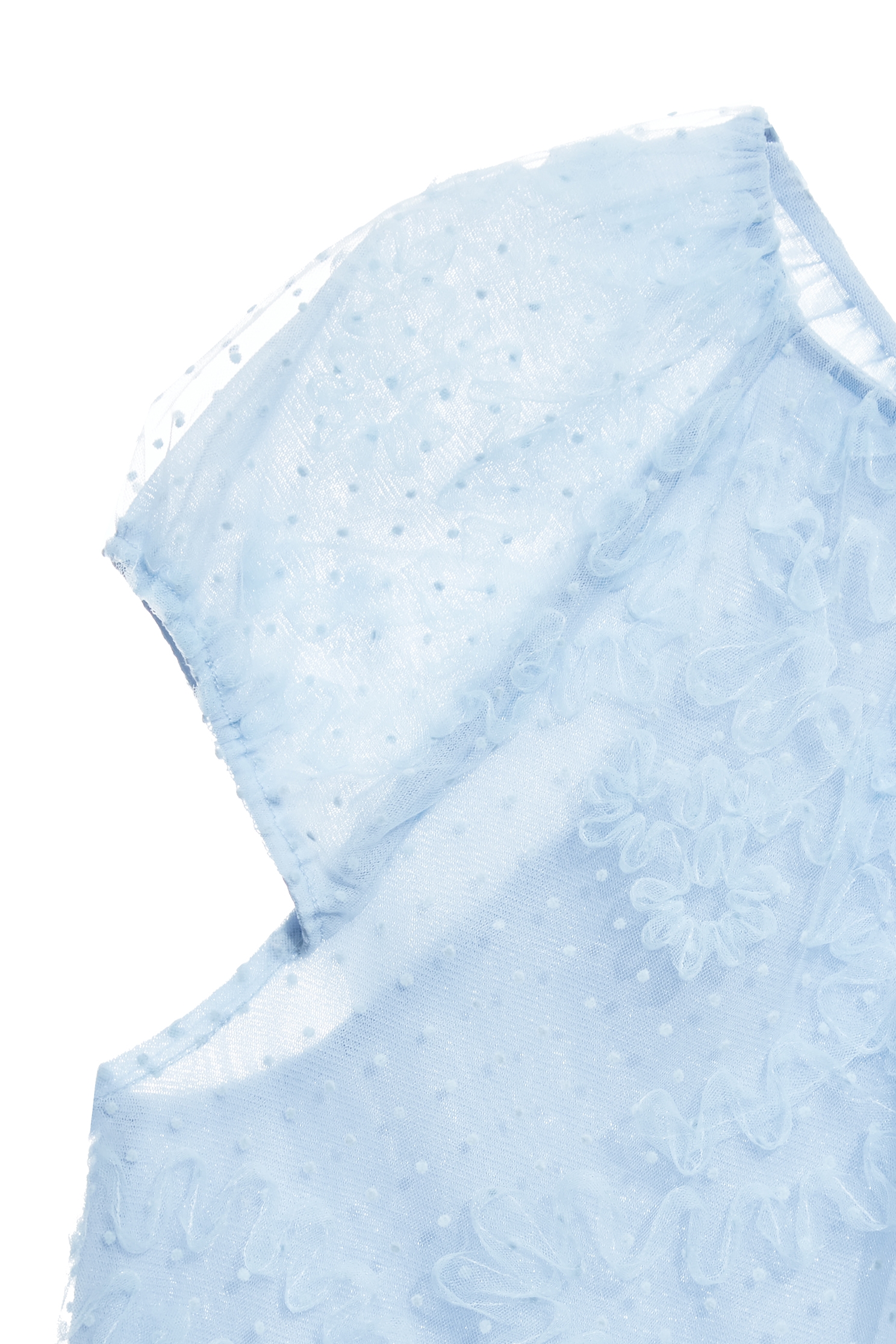 幻藍色自帶花朵別針上衣幻藍色自帶花朵別針上衣,上衣,春夏穿搭