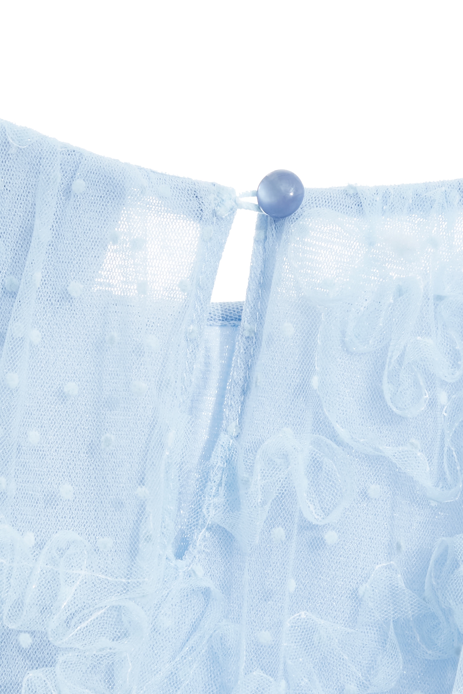 幻藍色自帶花朵別針上衣幻藍色自帶花朵別針上衣,上衣,春夏穿搭