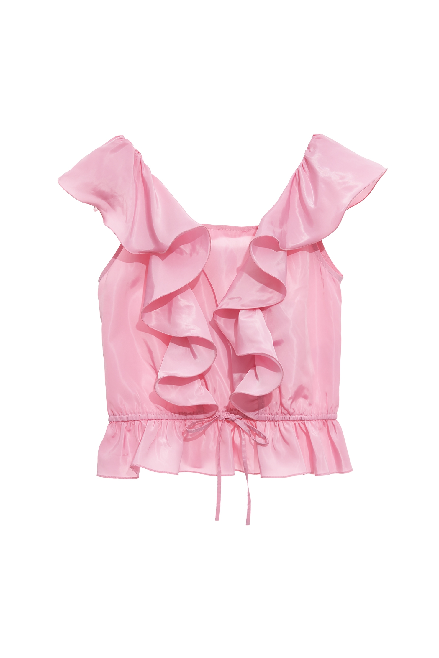 甜美粉霧色光澤感上衣甜美粉霧色光澤感上衣,一般背心,一般背心馬甲,上衣,春夏穿搭,背心,荷葉,蝴蝶結