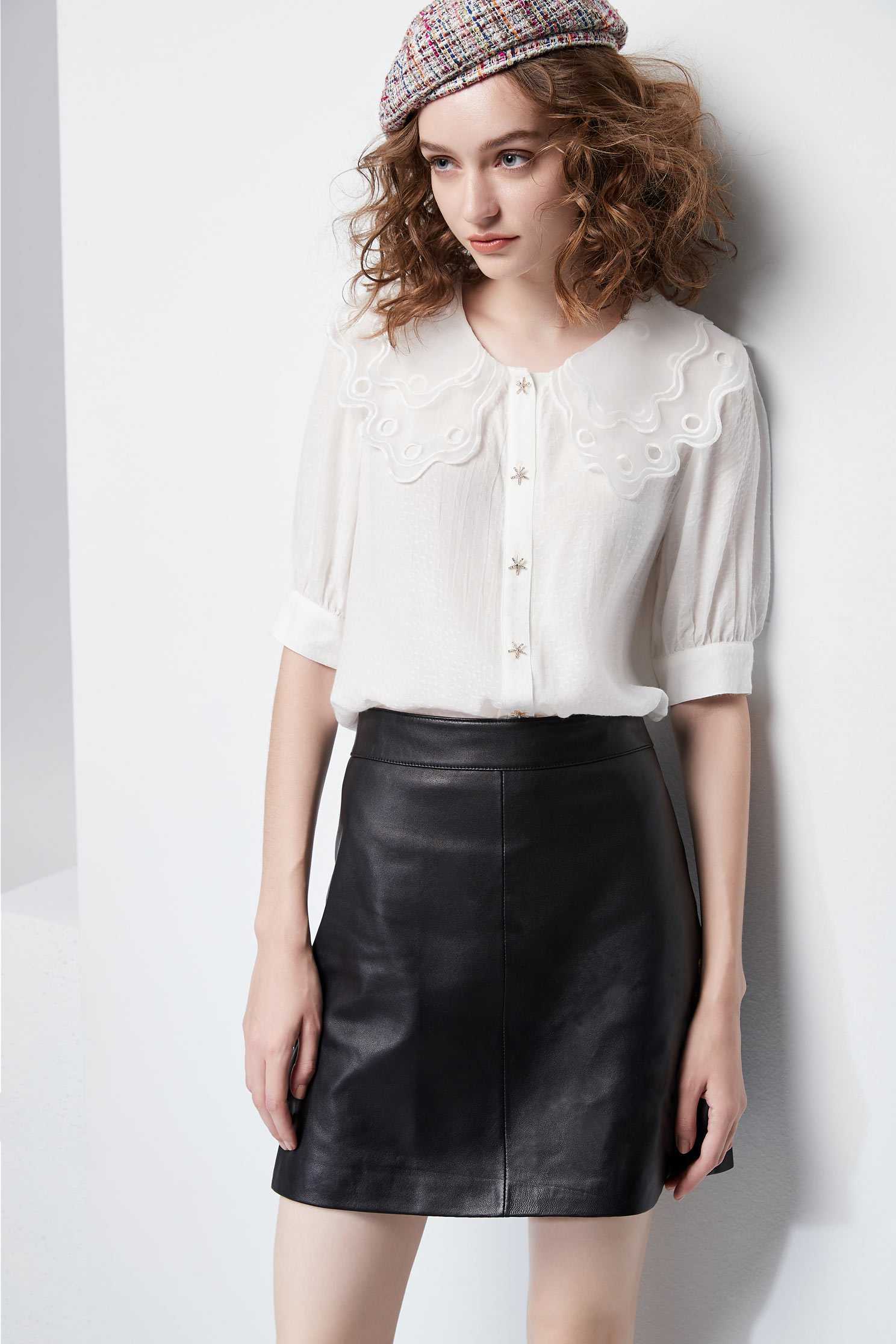 Transparency designed shirts,top,whitetop,shortsleevetop,i-select,blouse,longsleevetop